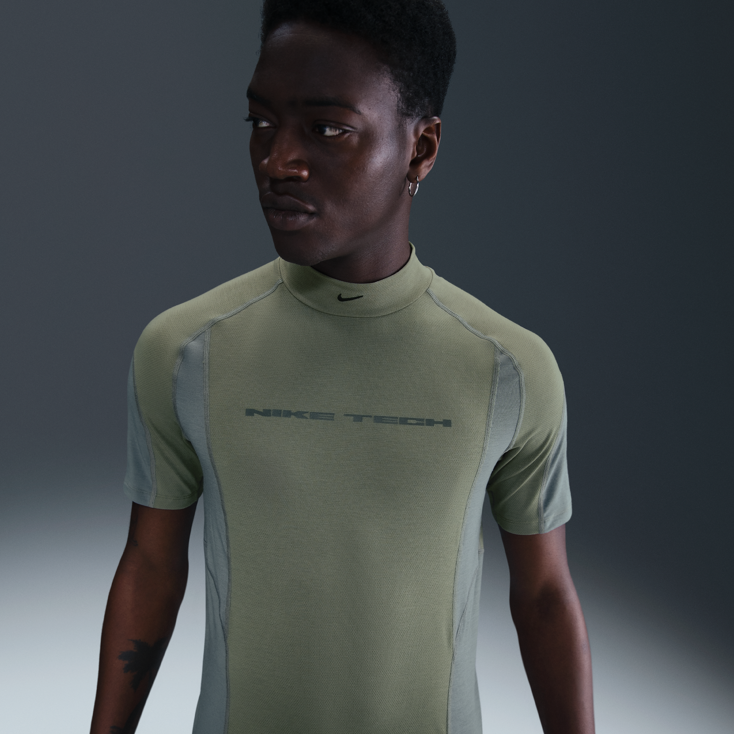 Thumbnail - Nike Tech Dri-FIT Kurzarm-Funktionsunterwäsche (Herren) - Grün
