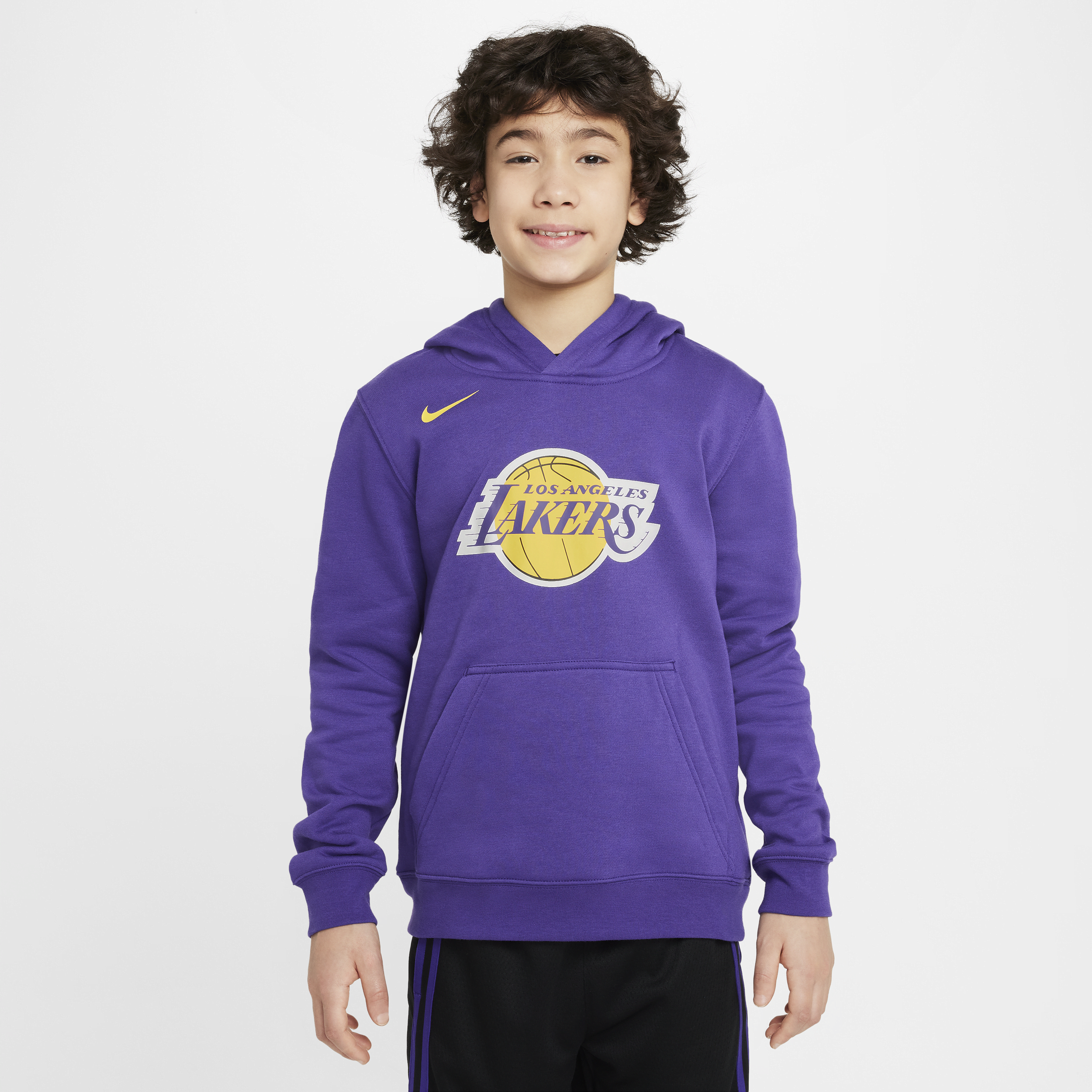 Nike Los Angeles Lakers Club NBA-fleecehoodie voor kids Paars