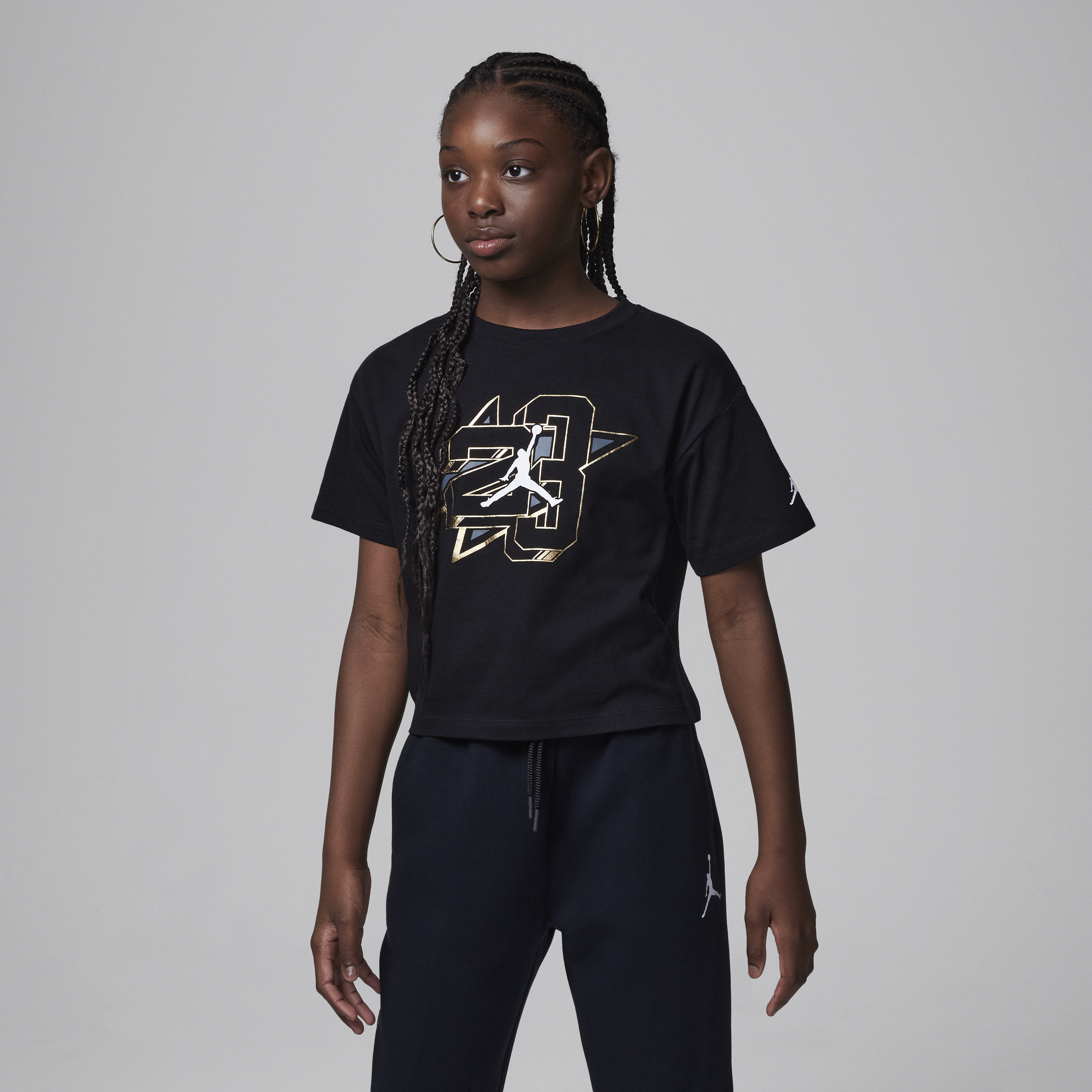Jordan Jumpman Shine Tee T-shirt voor kids Zwart