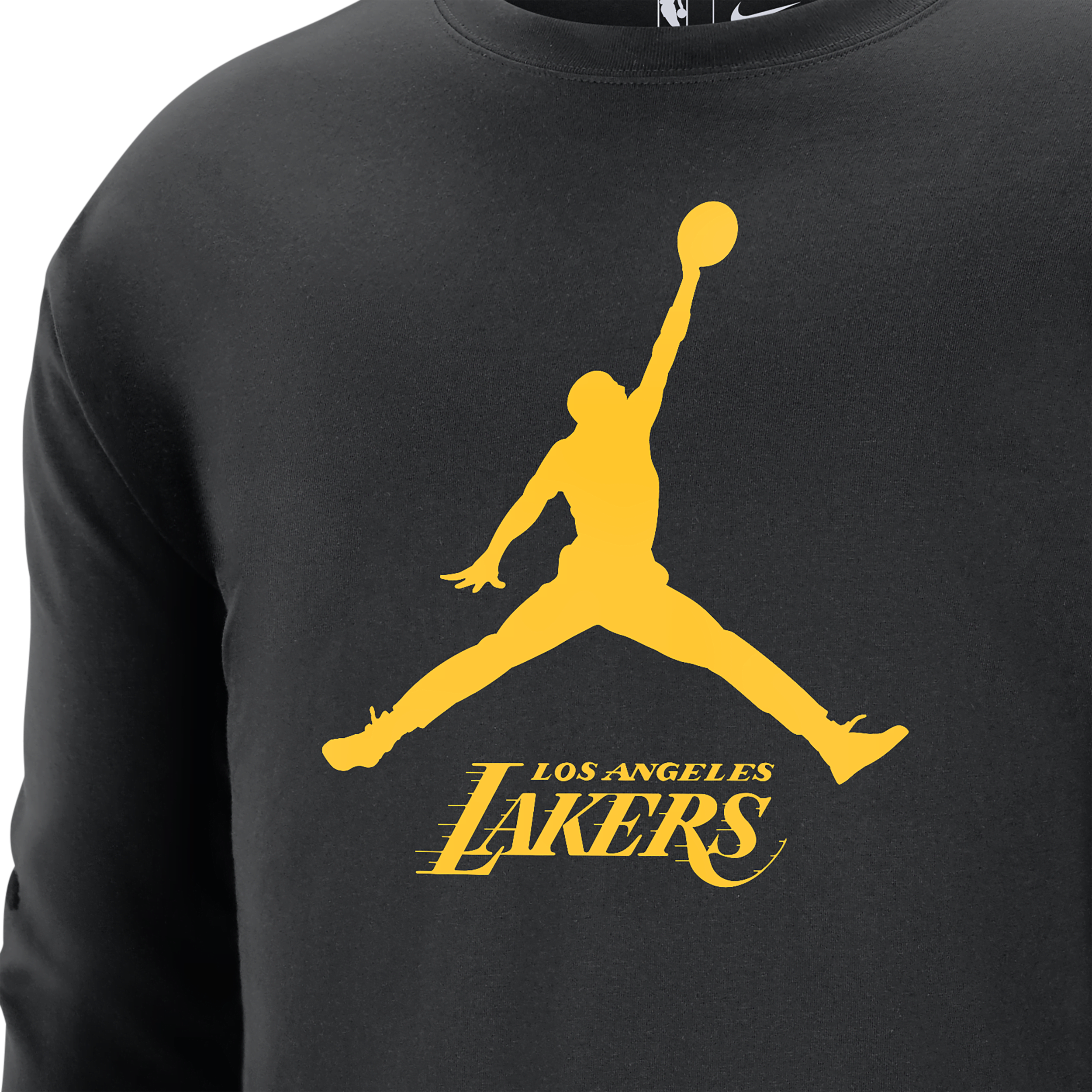 Jordan Los Angeles Lakers Essential NBA-herenshirt met lange mouwen Zwart