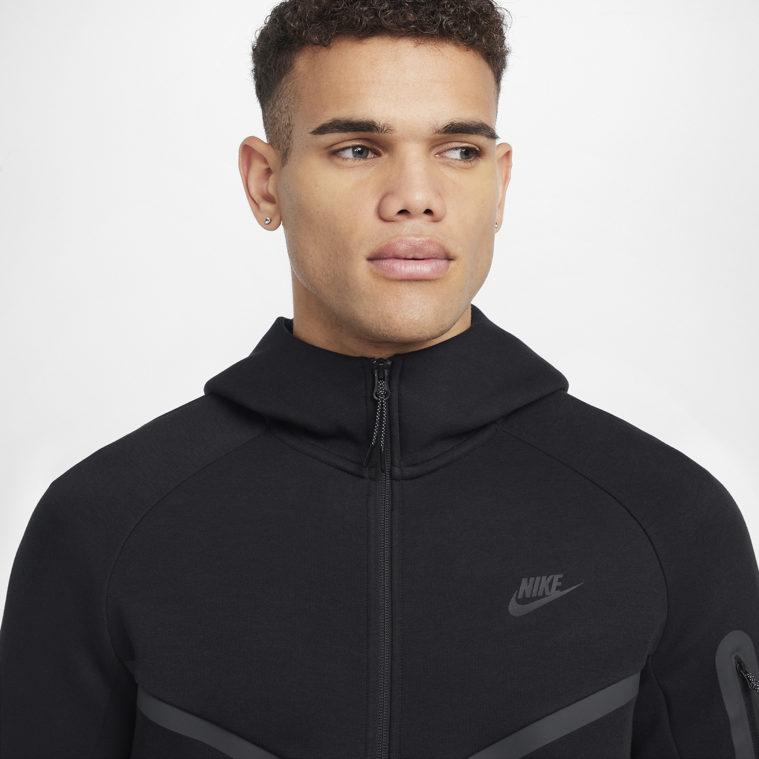 Sweat à capuche et zip Windrunner Nike Tech pour homme - Noir