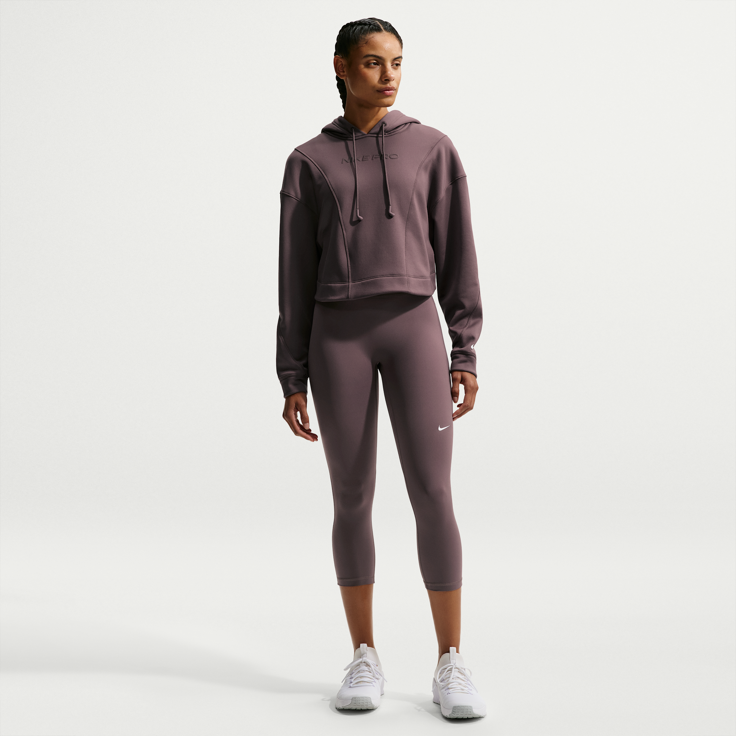 Leggings a lunghezza ridotta e vita media Nike Pro - Donna - Viola
