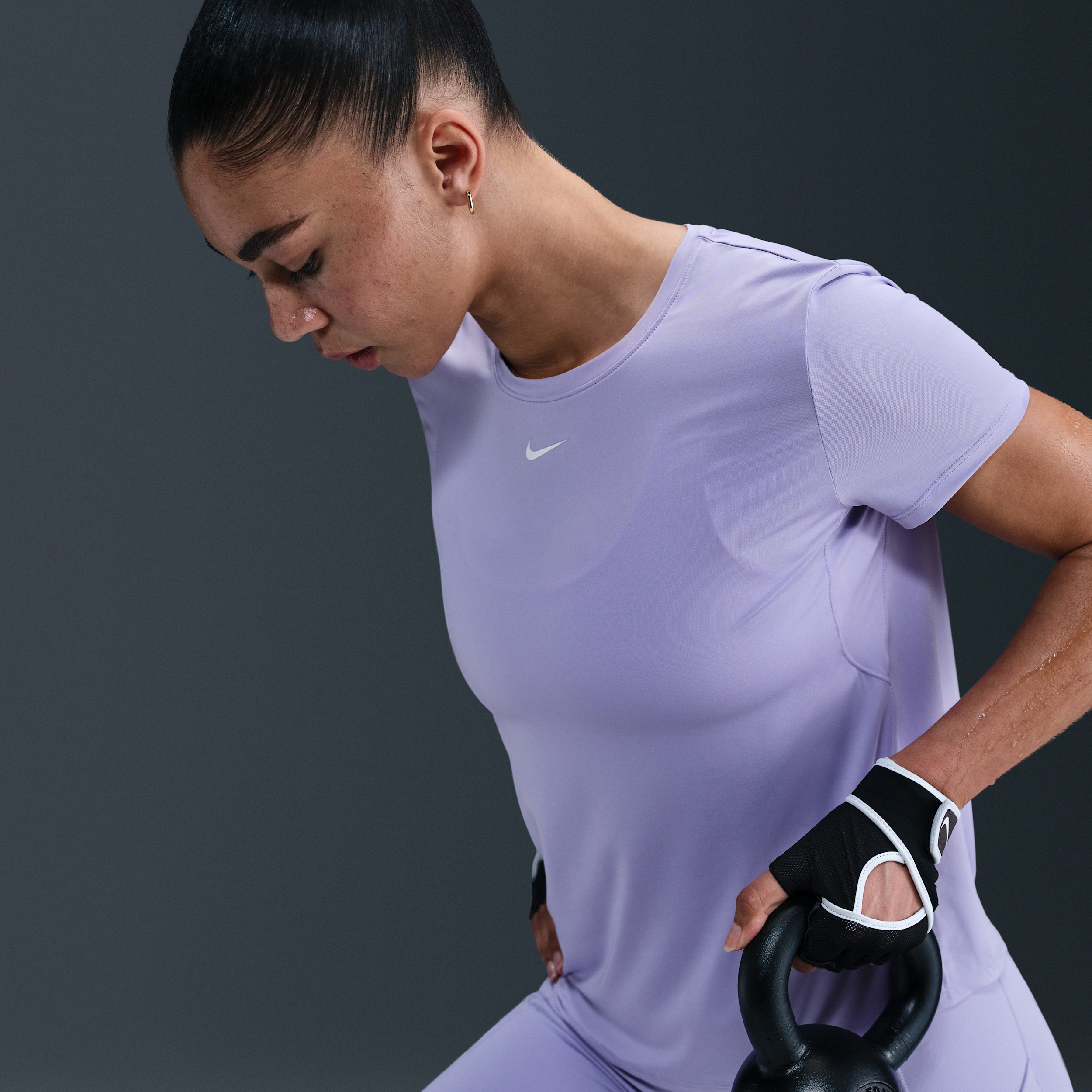 Haut à manches courtes Dri-FIT Nike One Classic pour femme - Pourpre