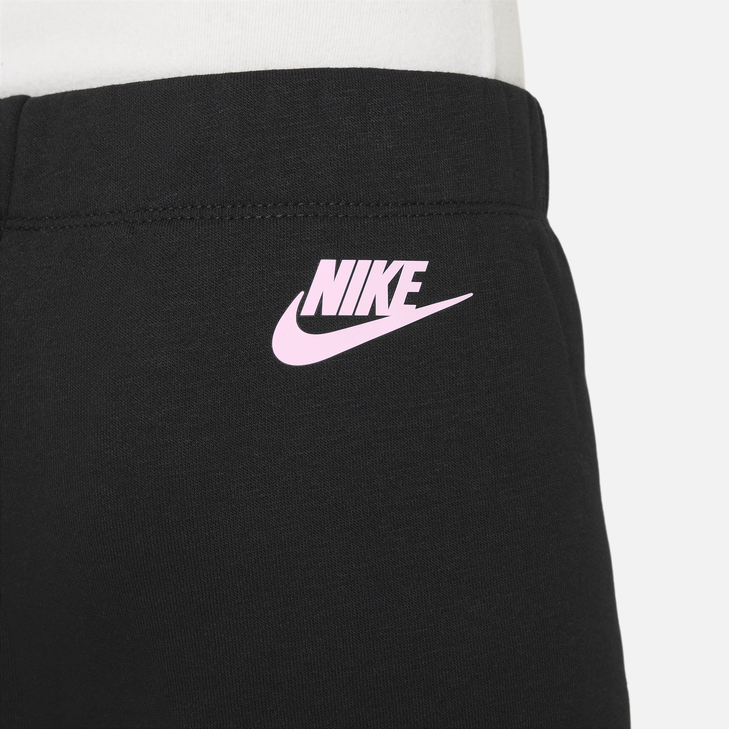 Nike Floral Fleece broek met wijde pijpen voor kleuters Zwart