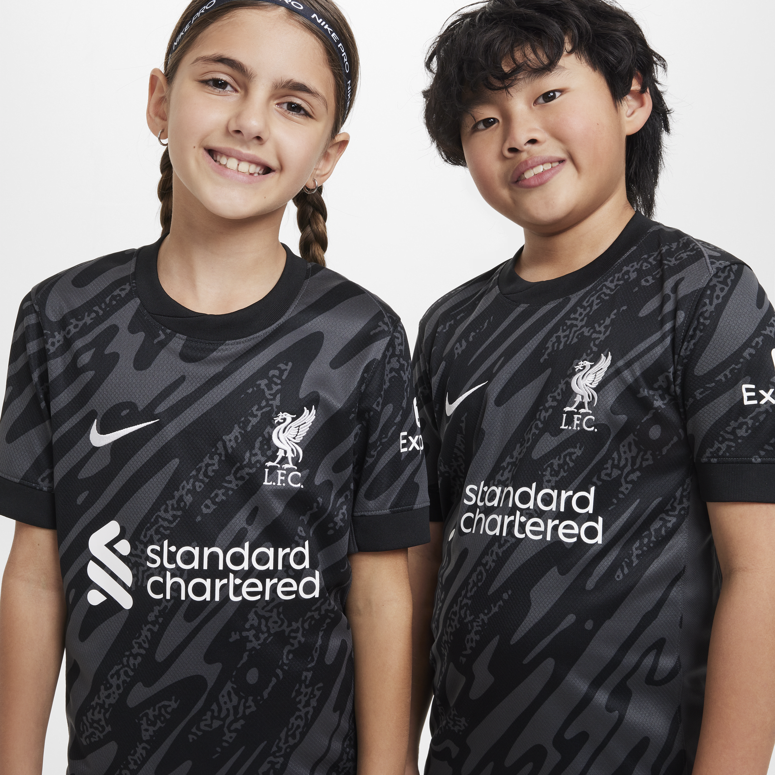 Nike Liverpool FC Stadium Goalkeeper Dri-FIT replica voetbalshirt met korte mouwen voor kids Grijs
