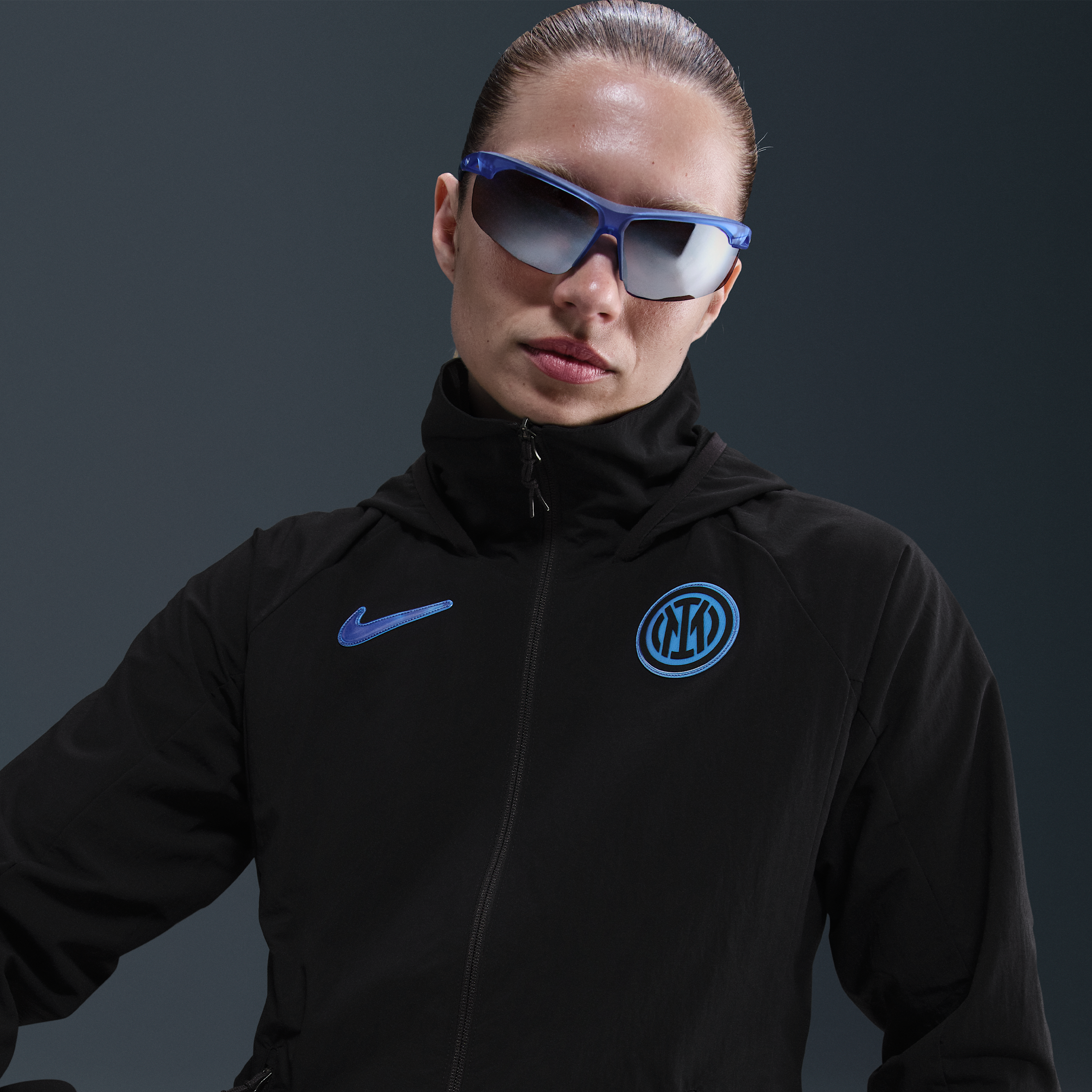 Thumbnail - Inter Mailand AWF Nike Fußballjacke aus Webmaterial (Damen) - Schwarz