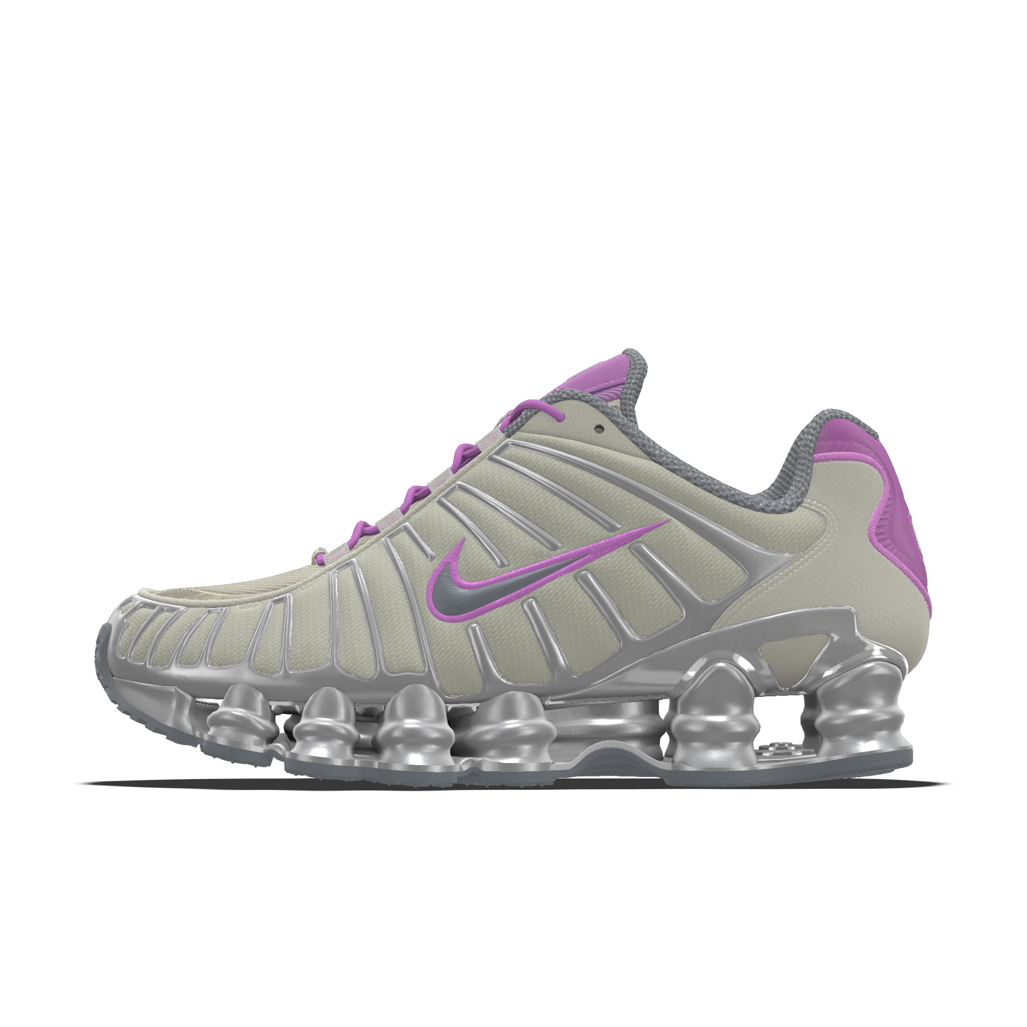 Damskie personalizowane buty Nike Shox TL By You - Szary
