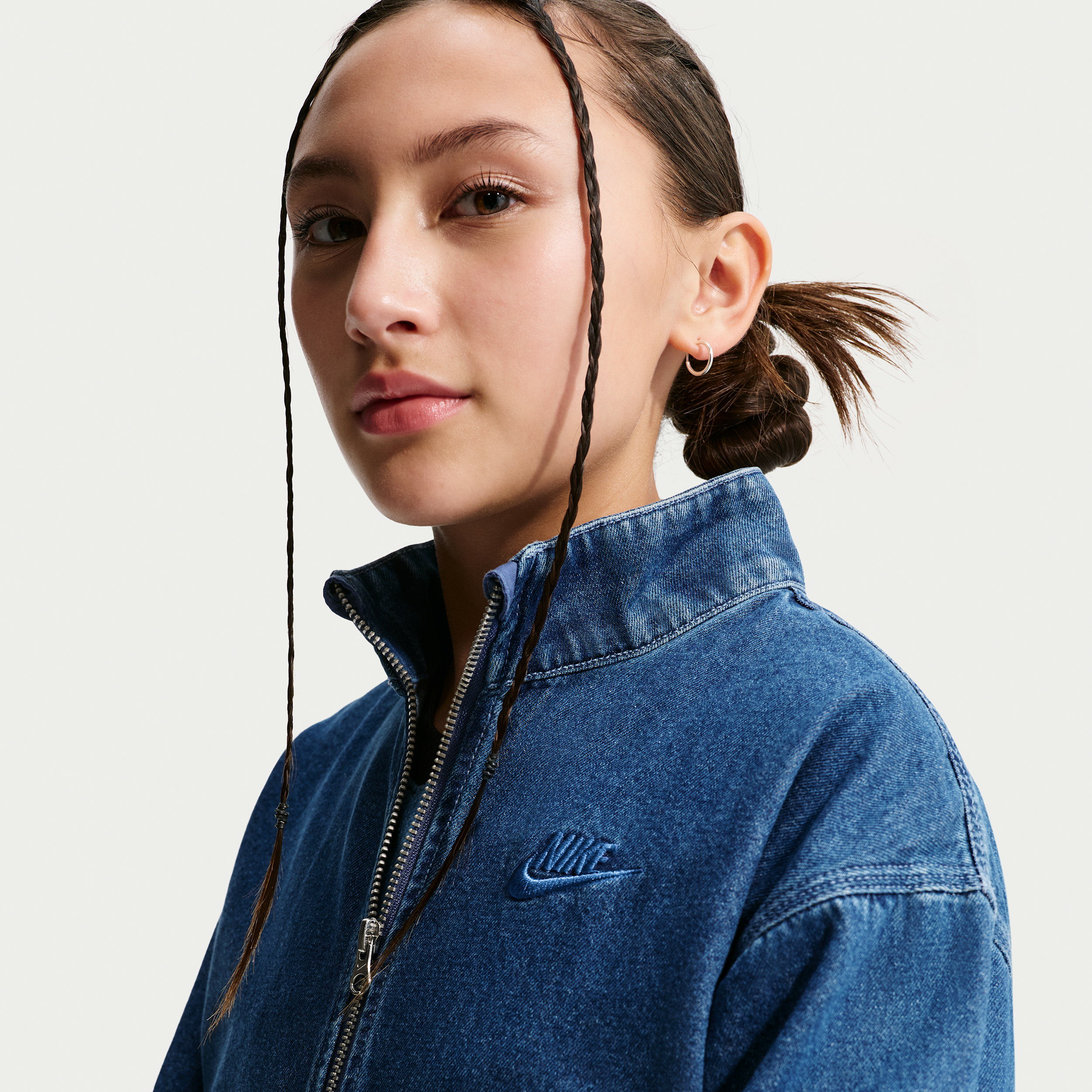 Thumbnail - Nike Collection Windrunner Denim-Jacke (ältere Kinder) - Blau