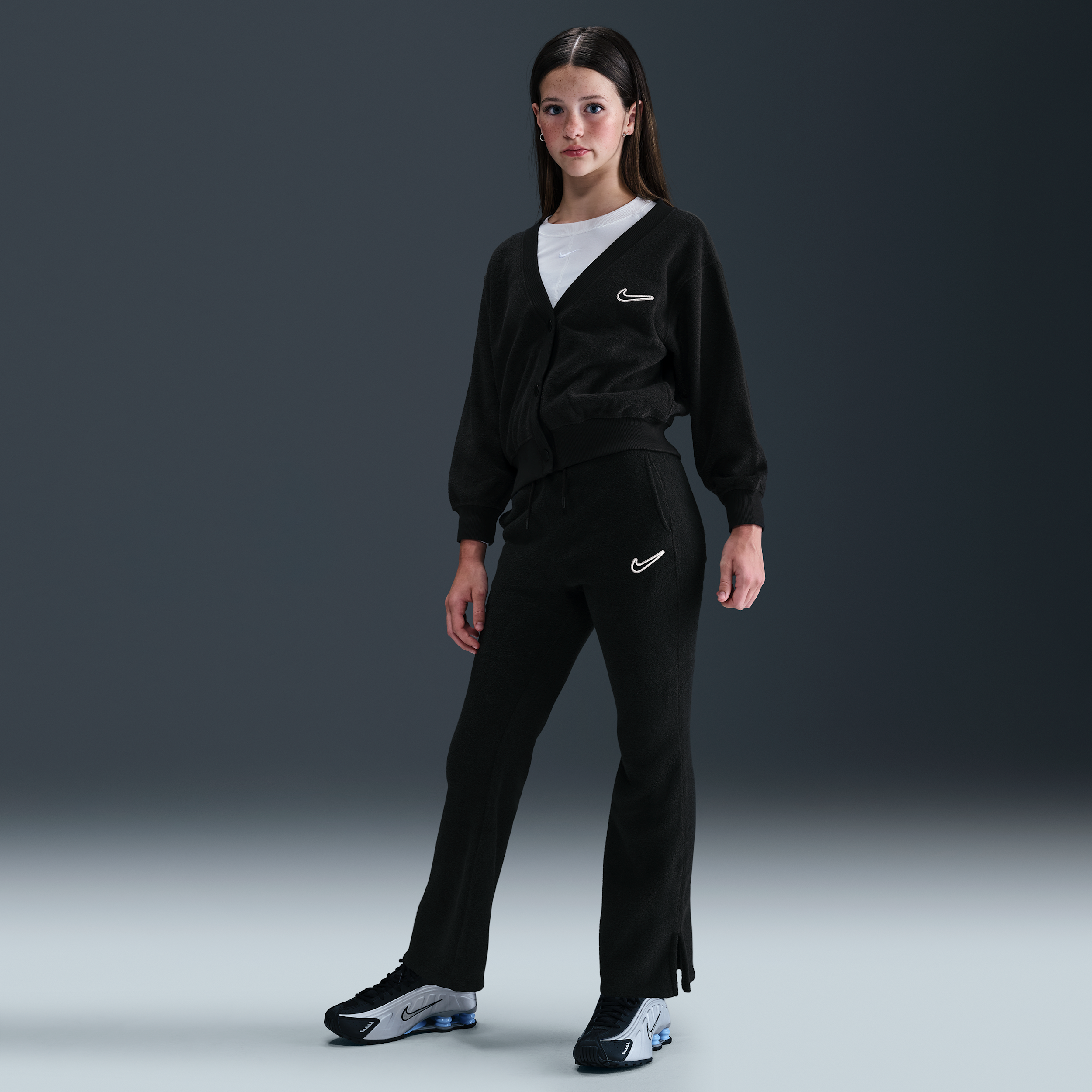 Nike Older Kids (Girls) Fleece Trousers - Black - Polyester