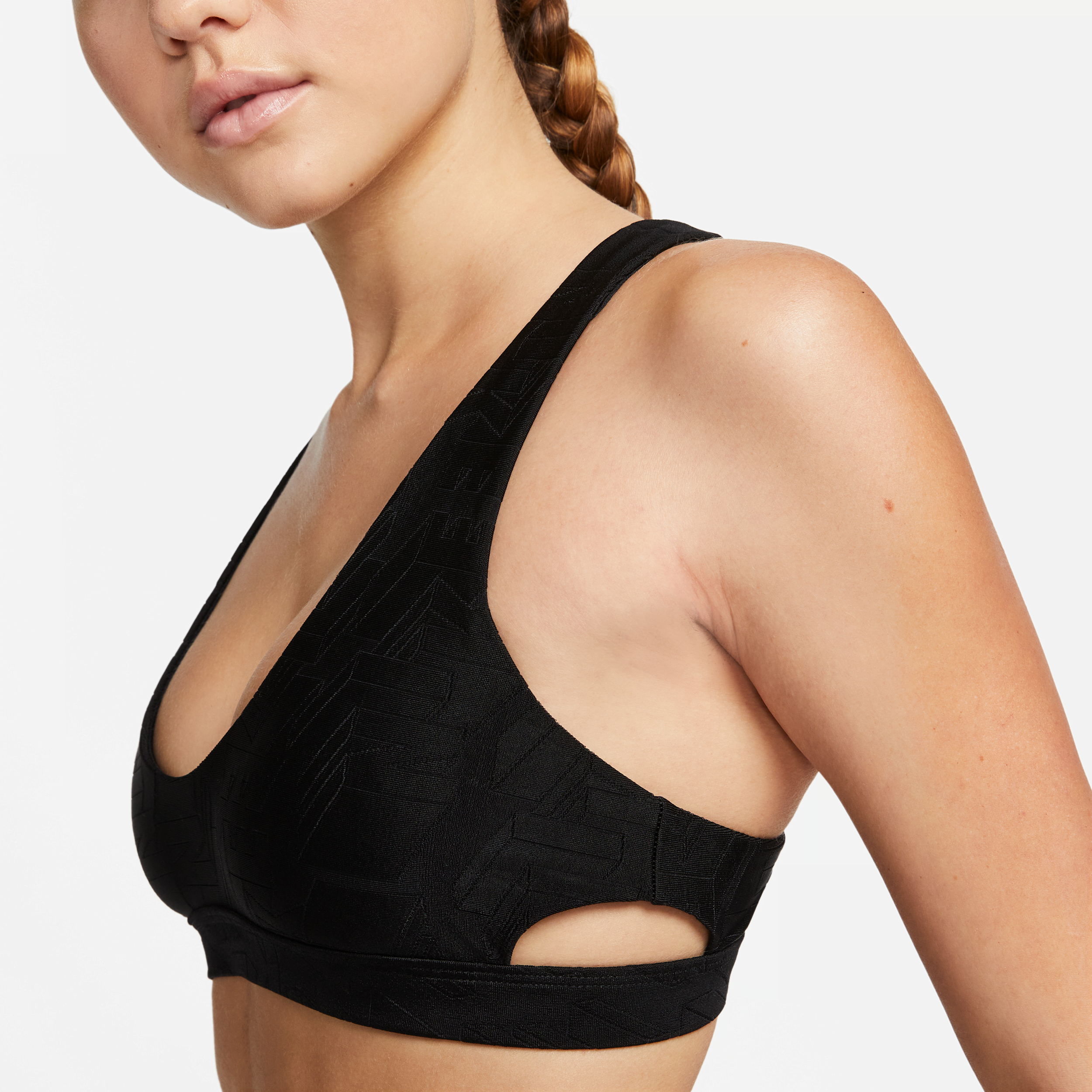 Haut de bikini à découpes Nike pour femme - Noir