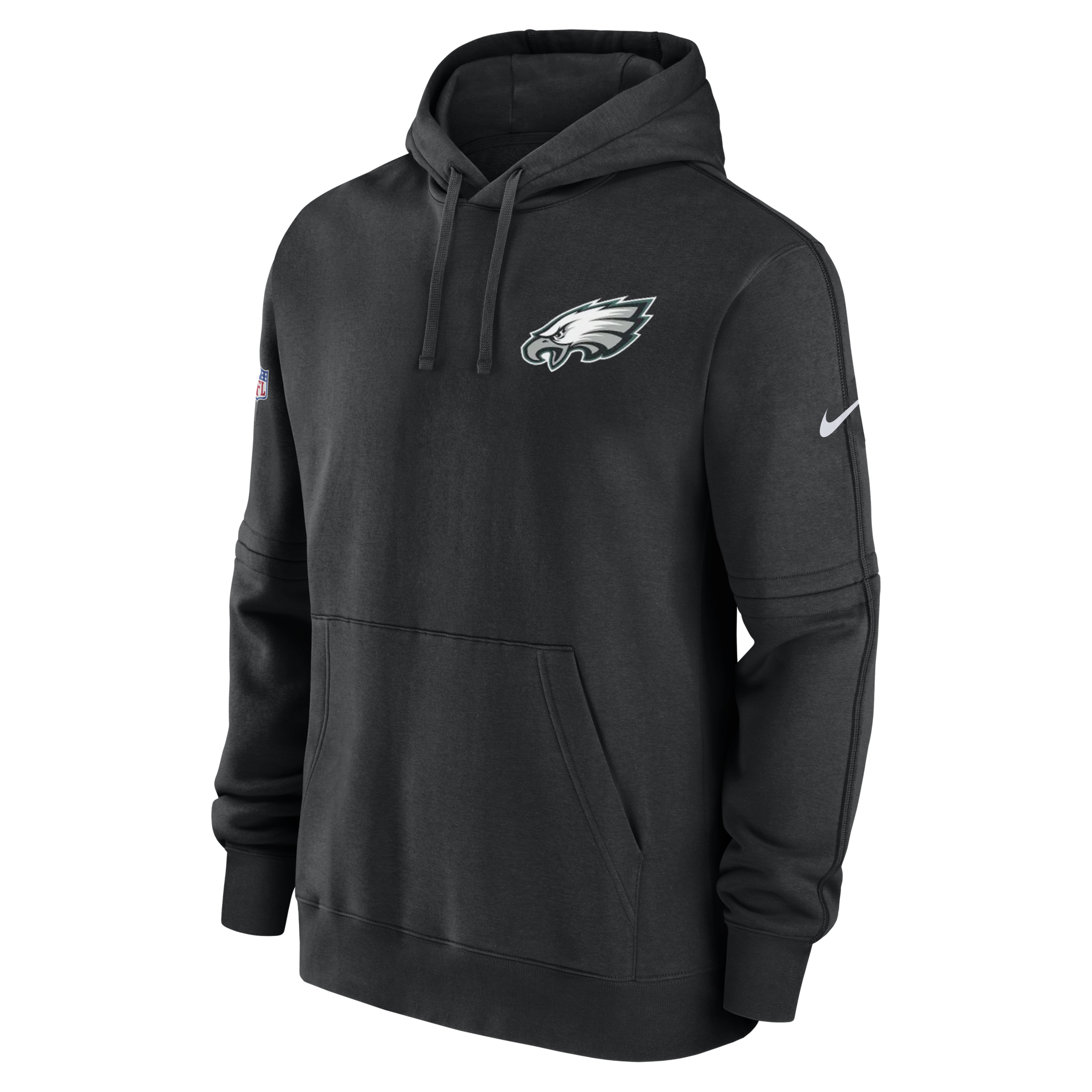Nike Philadelphia Eagles Sideline Club NFL-hoodie voor heren Zwart
