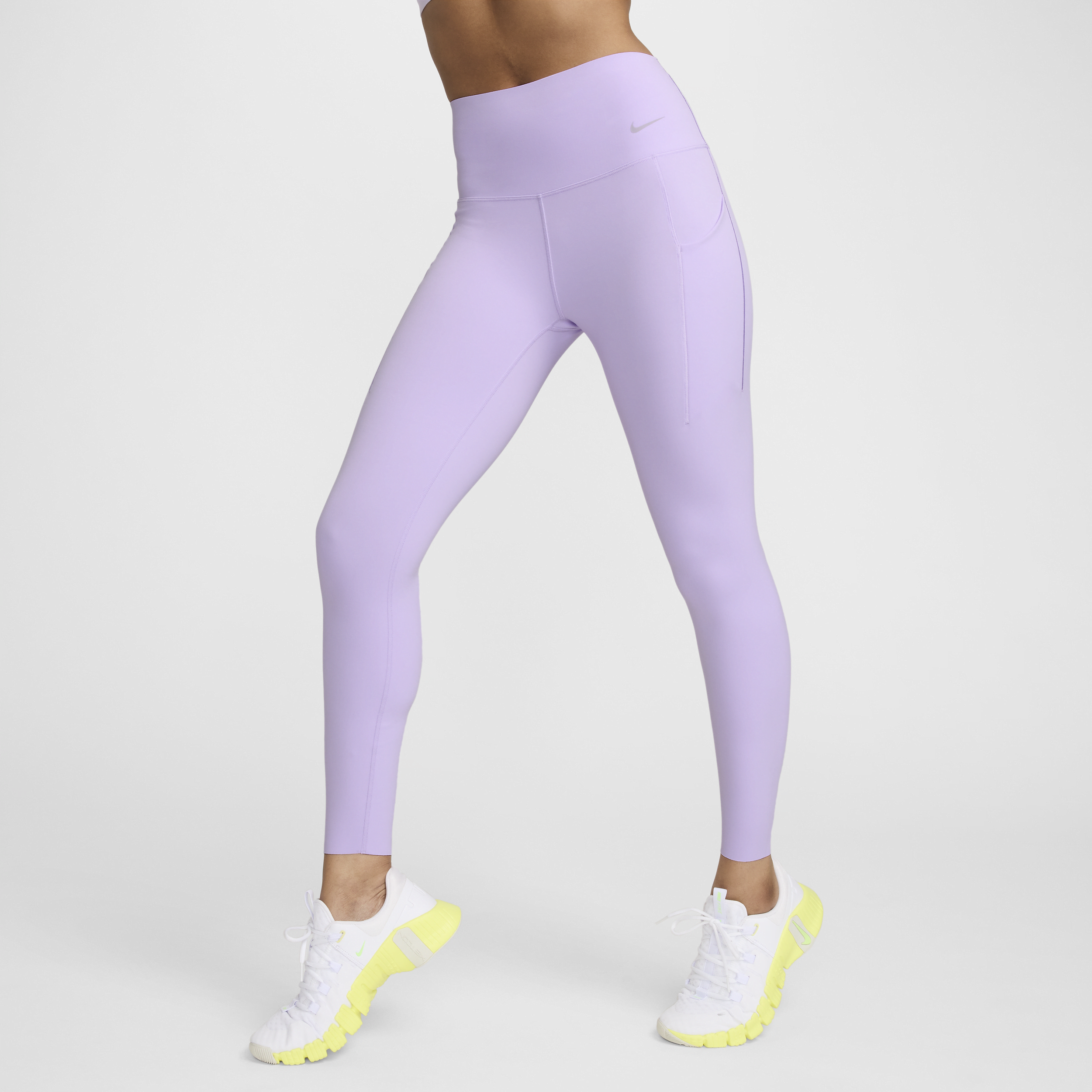 Legging 7/8 taille haute à maintien normal avec poches Nike Universa pour femme - Pourpre