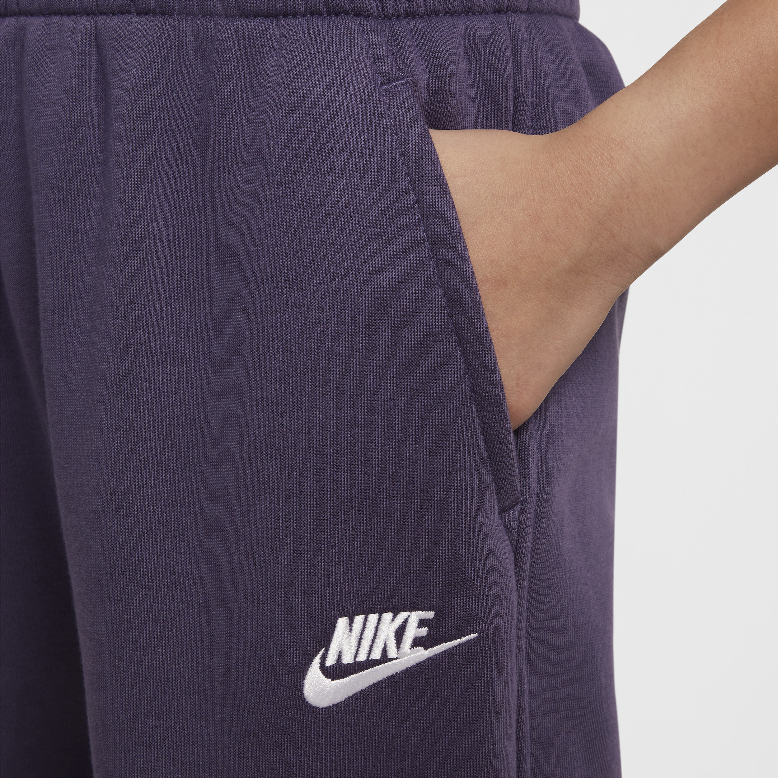 Pantalon taille haute ajusté Nike Sportswear Club Fleece pour ado (fille) - Pourpre