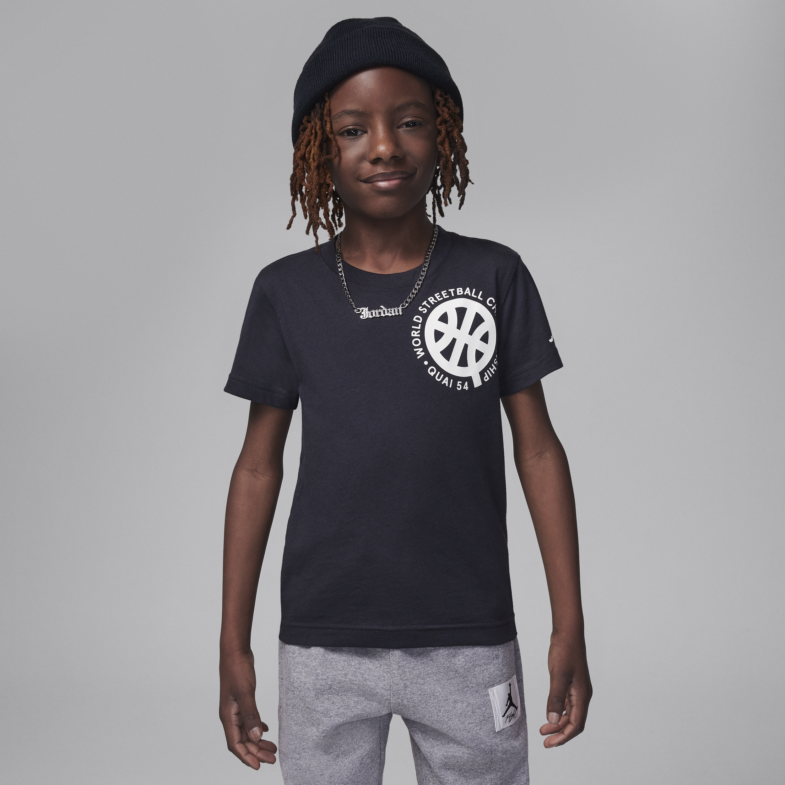 Jordan Quai 54 T-shirt met graphic voor kleuters Zwart