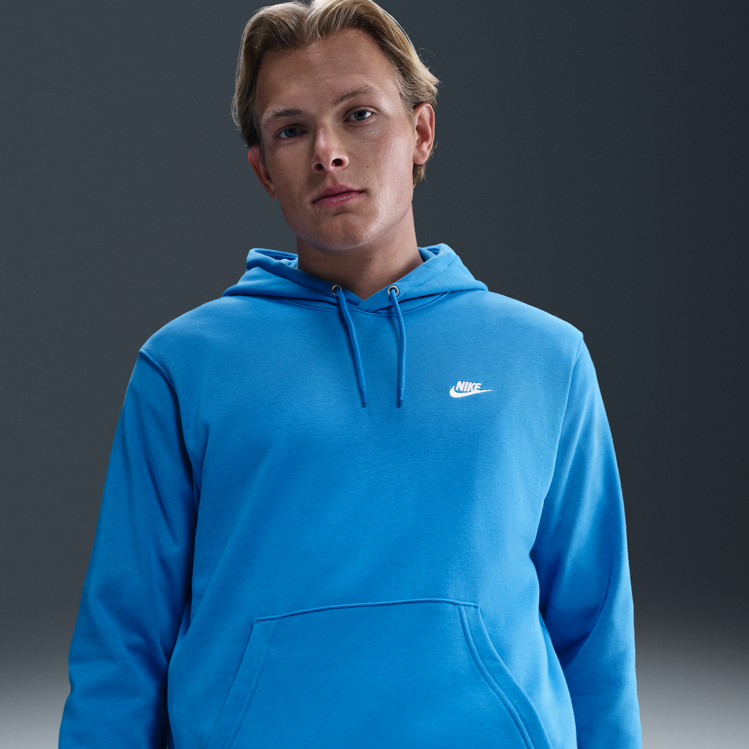 Thumbnail - Nike Club French Terry-Hoodie (Herren) - Blau
