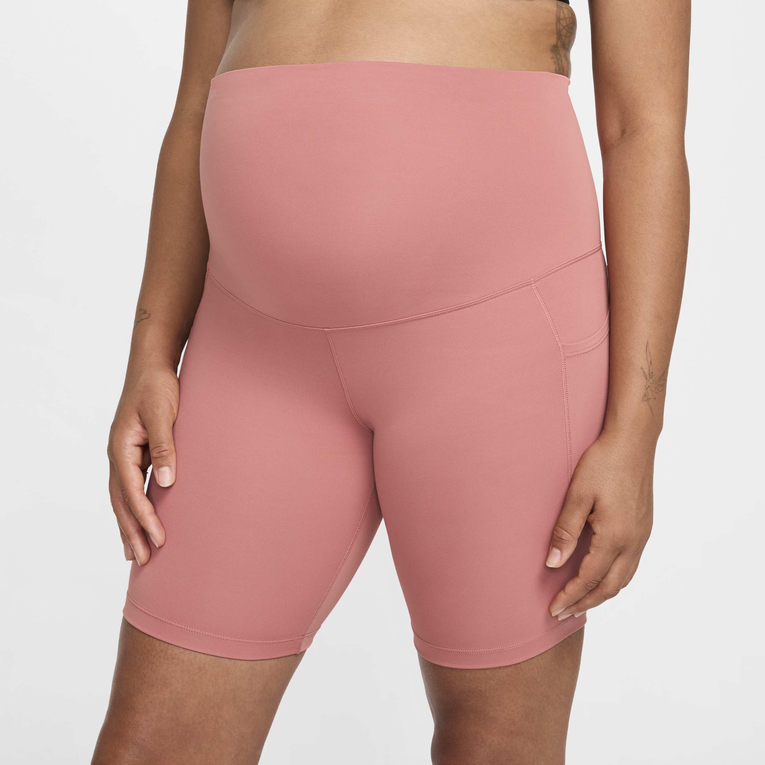 Cycliste taille haute Dri-FIT 20 cm avec poches Nike (M) One pour femme (maternité) - Rose