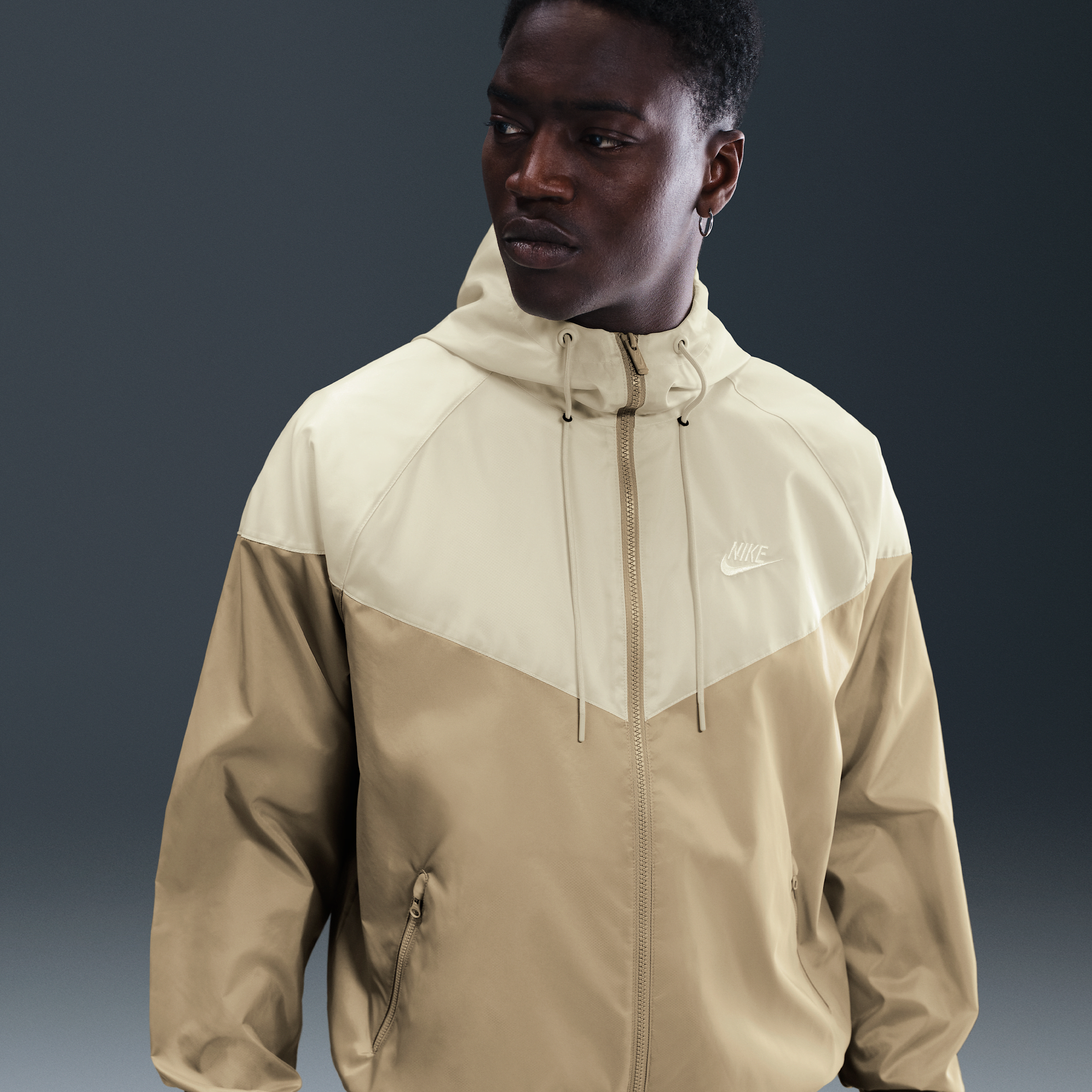 Nike Sportswear Windrunner Mens Hooded Jacket - Brown - Polyester - 50% Recycled Polyester