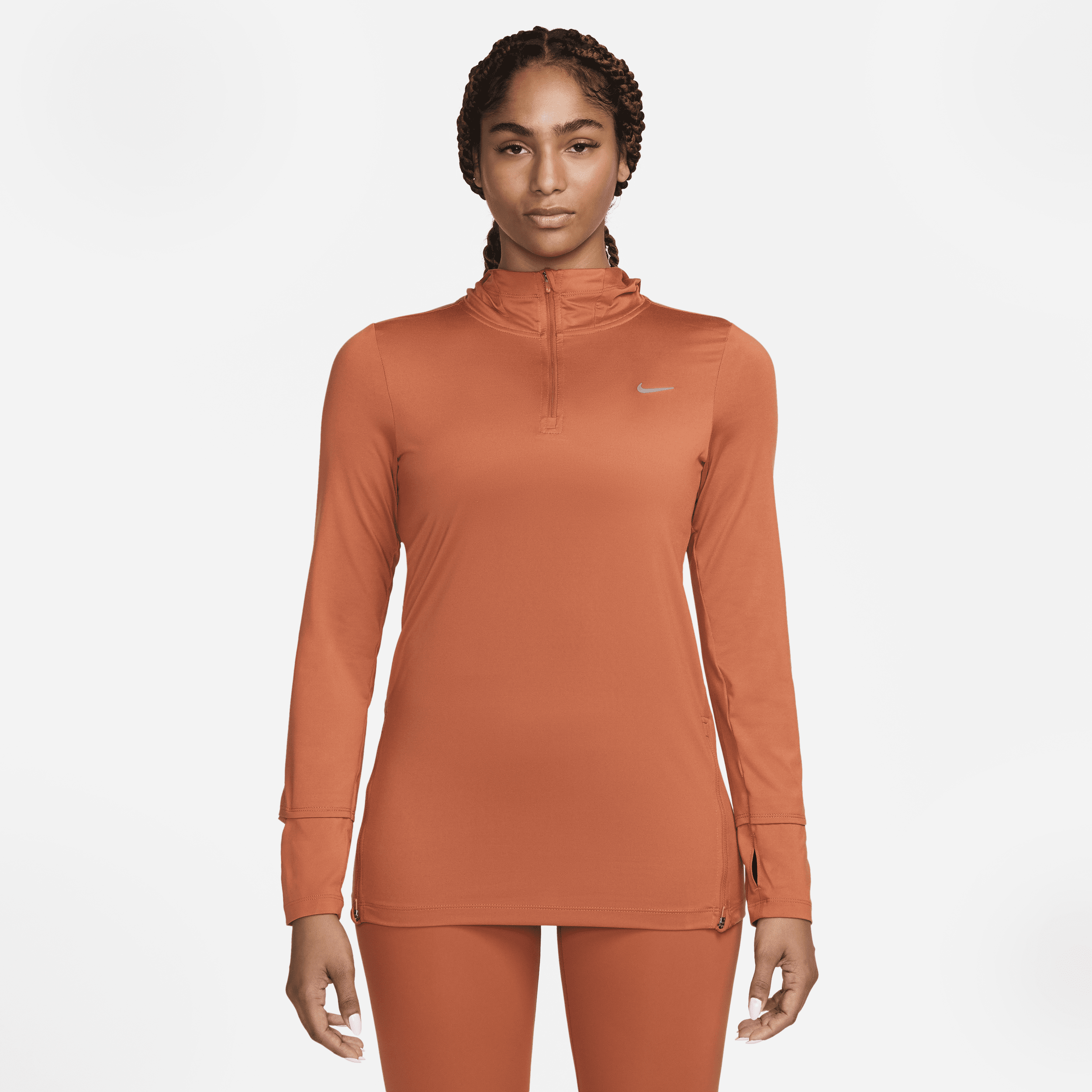 Nike Dri-FIT Swift Element UV hardloopjack met capuchon voor dames - Oranje