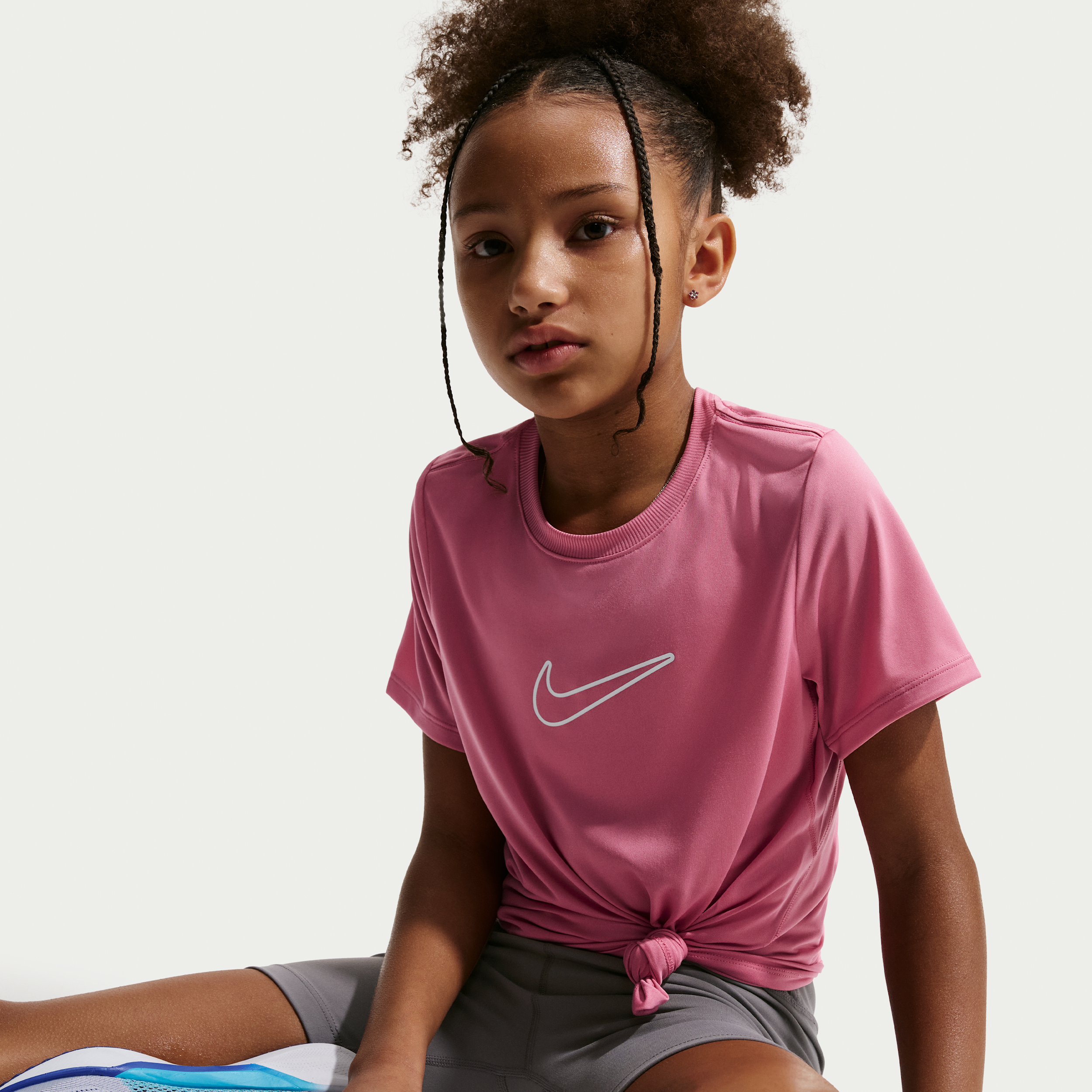Thumbnail - Nike One Fitted Dri-FIT-Kurzarmshirt (Mädchen) - Pink