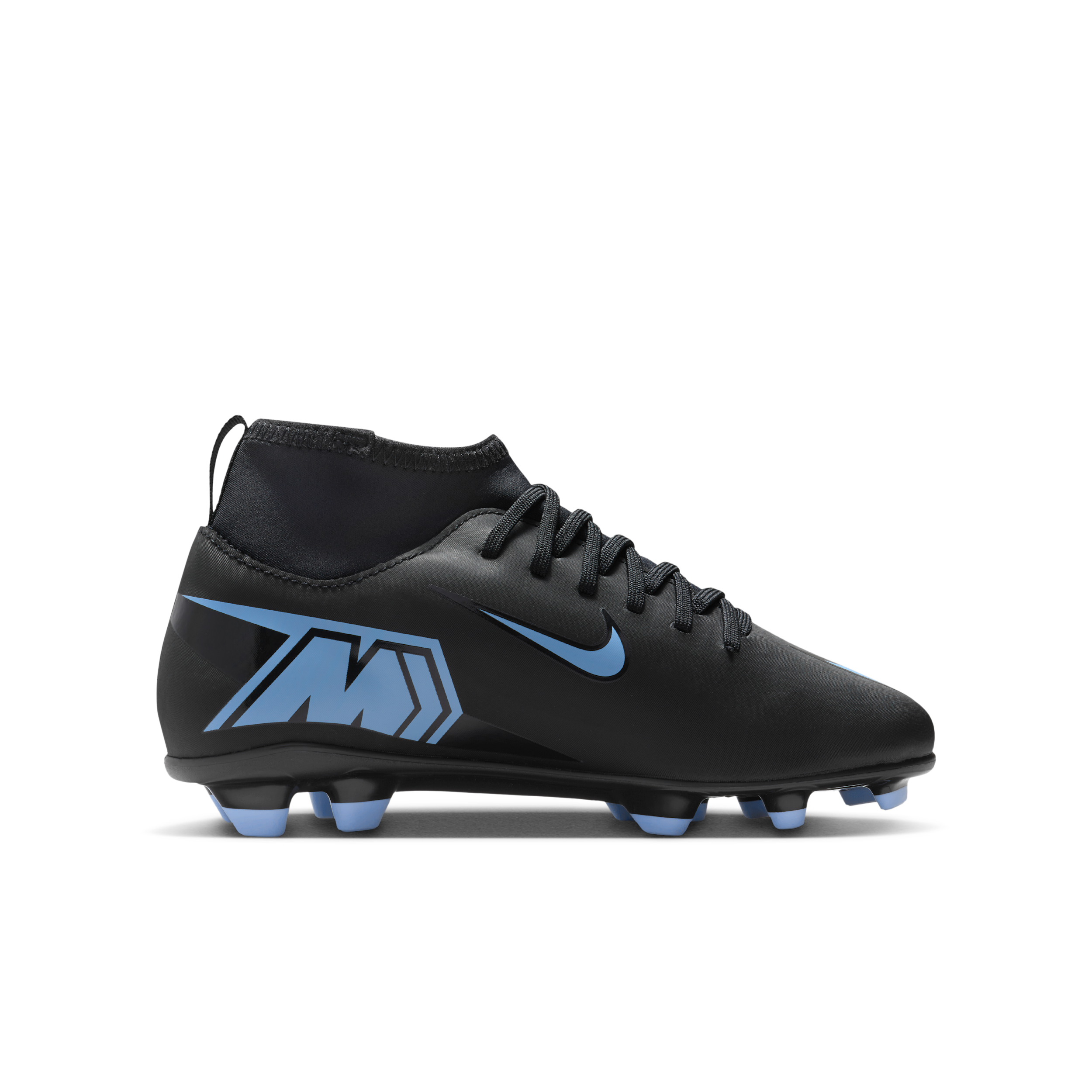 Thumbnail - Nike Jr. Mercurial Superfly 10 Club High-Top-Fußballschuh für verschiedene Böden (jüngere/ältere Kinder) - Schwarz