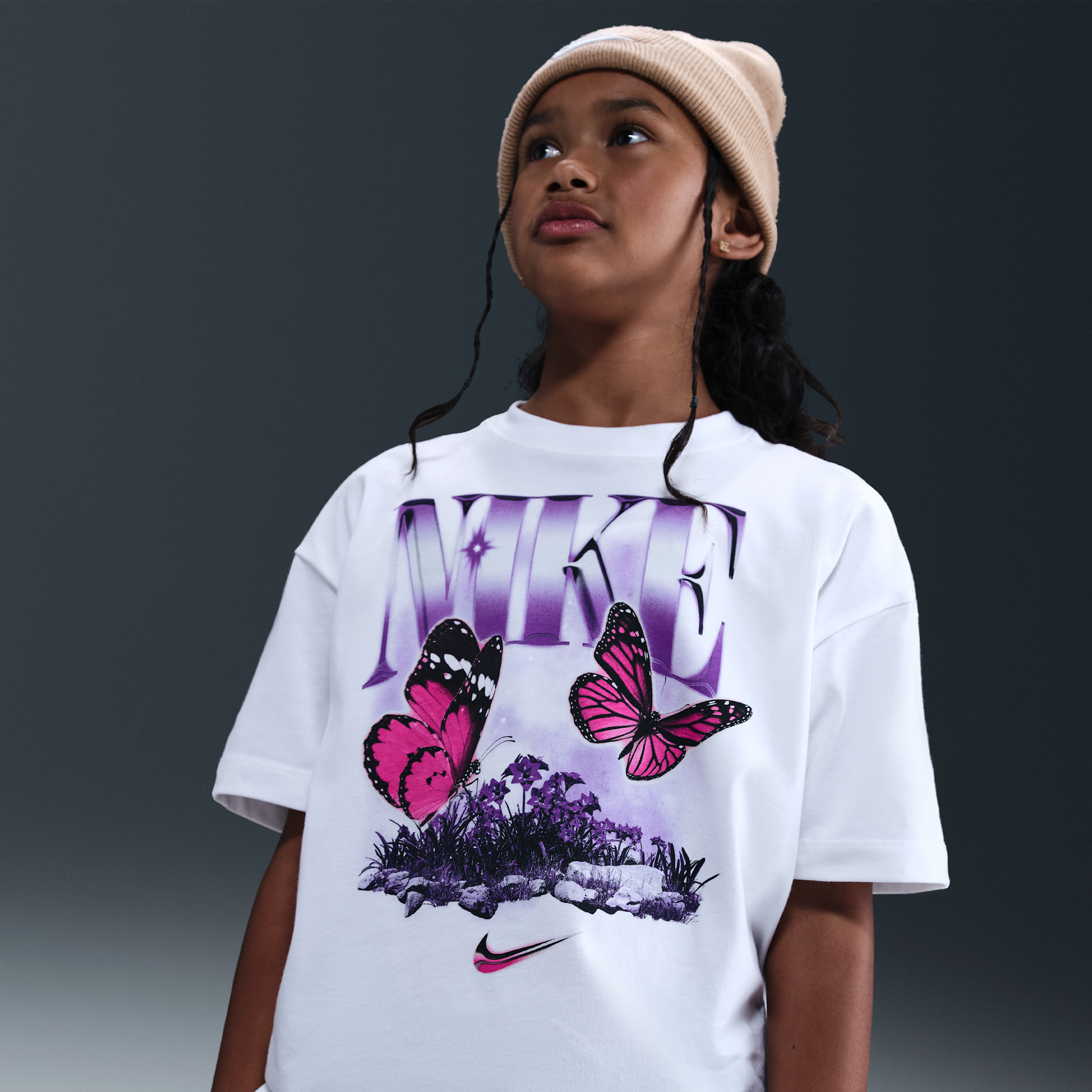 Nike Older Kids (Girls) T-Shirt - White - Cotton