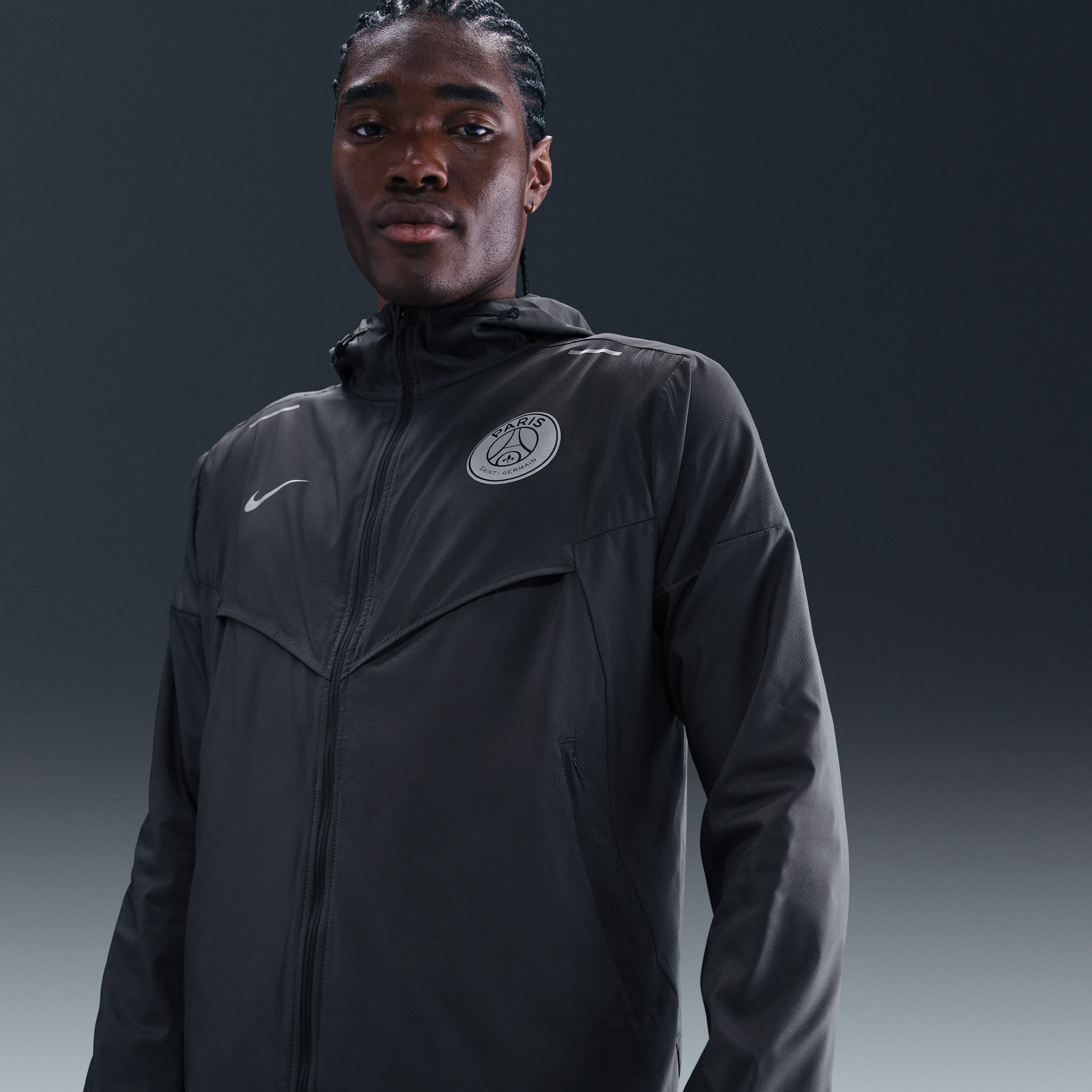 Paris Saint-Germain Impossibly Light Windrunner Mens Nike Football Jacket - Grey - Polyester/Elastane
