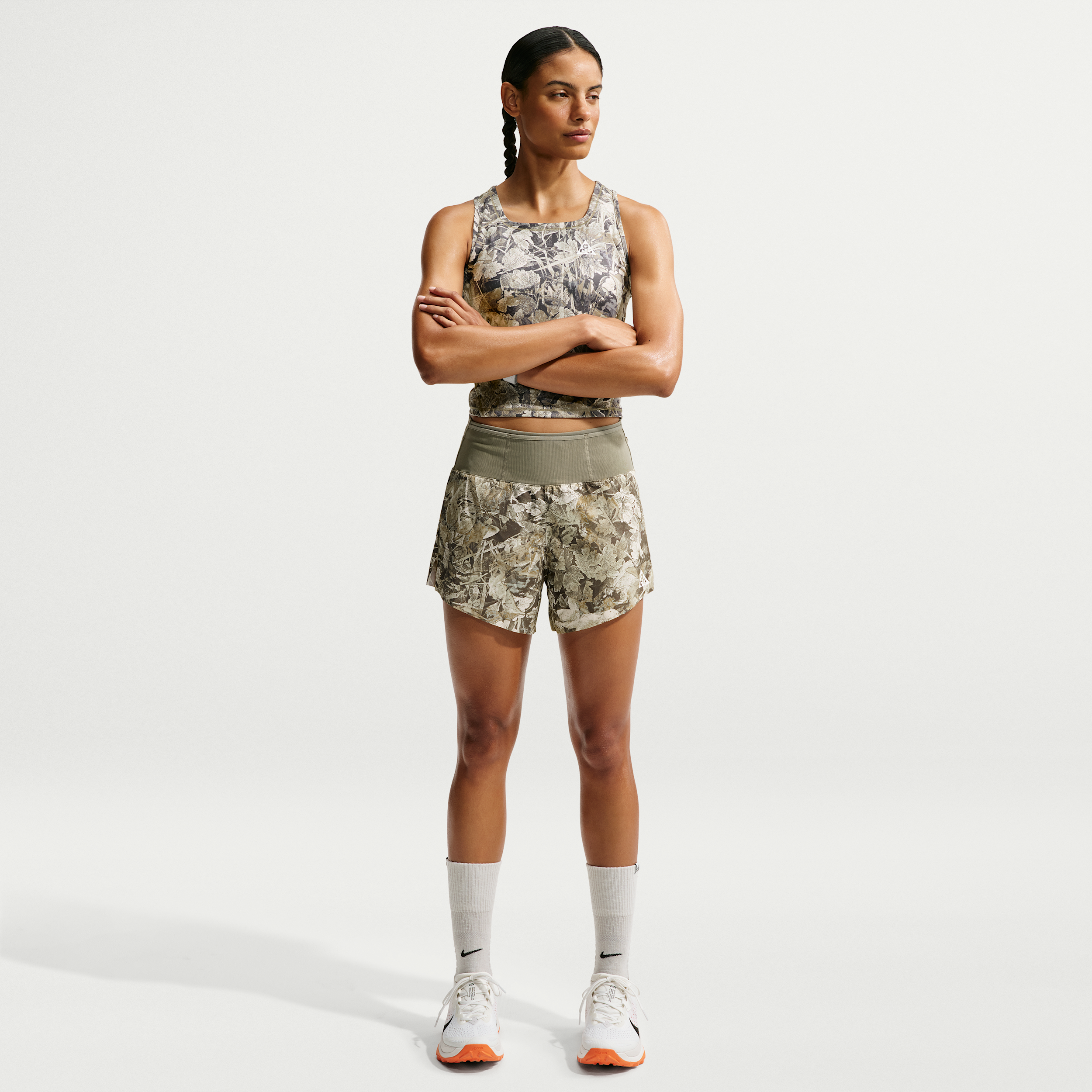 Nike Short De Trail Avec Sous Short Integre Dri Fit Acg Chamo Camo 10 Cm Pour