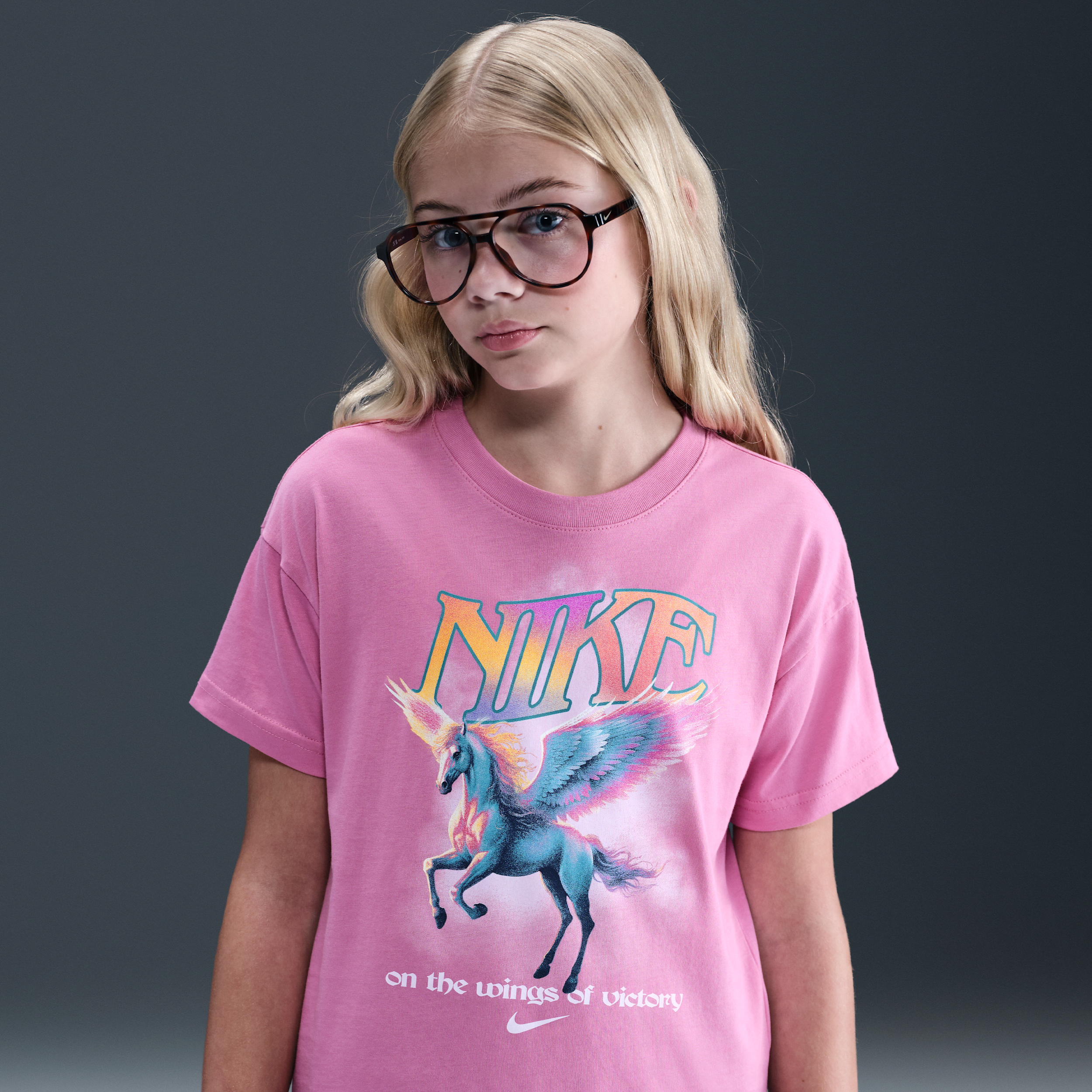 Nike Sportswear Older Kids (Girls) T-Shirt - Pink - Cotton