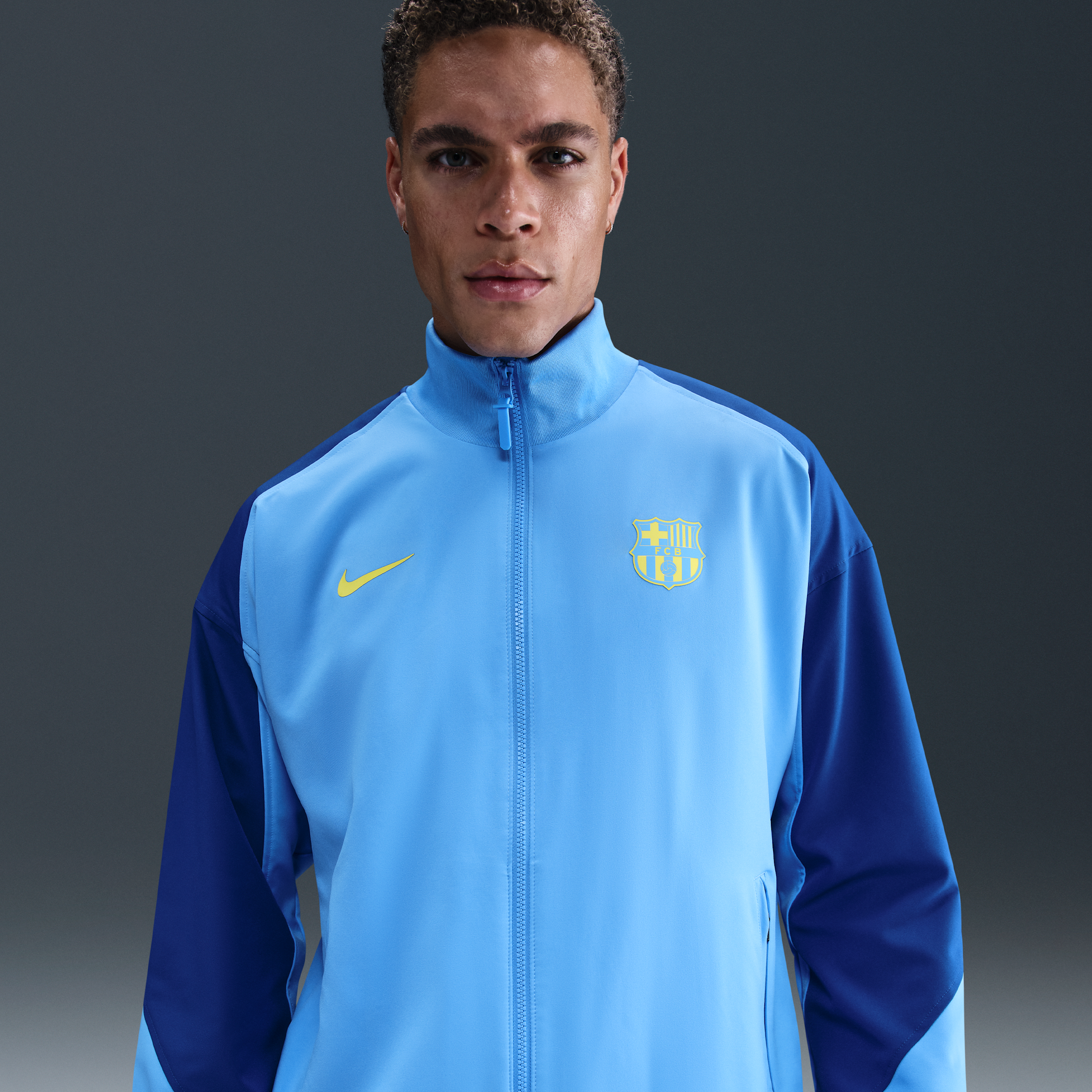 Nike FC Barcelona Strike Fourth  Dri-FIT Anthem voetbaljack voor heren - Blauw