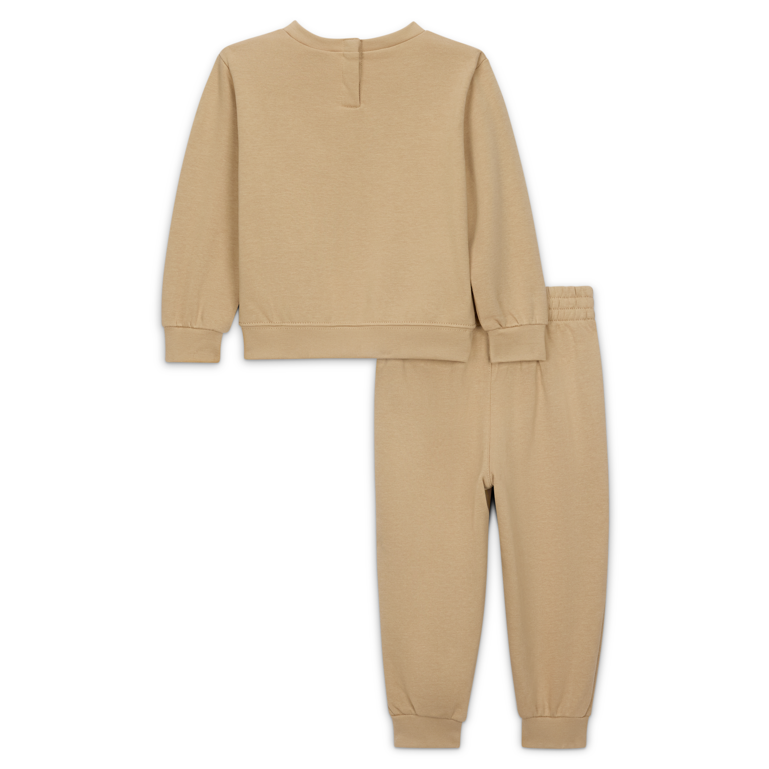 Thumbnail - Jordan Brooklyn Fleece zweiteiliges Rundhalsshirt-Set (Babys, 12–24 M.) - Braun