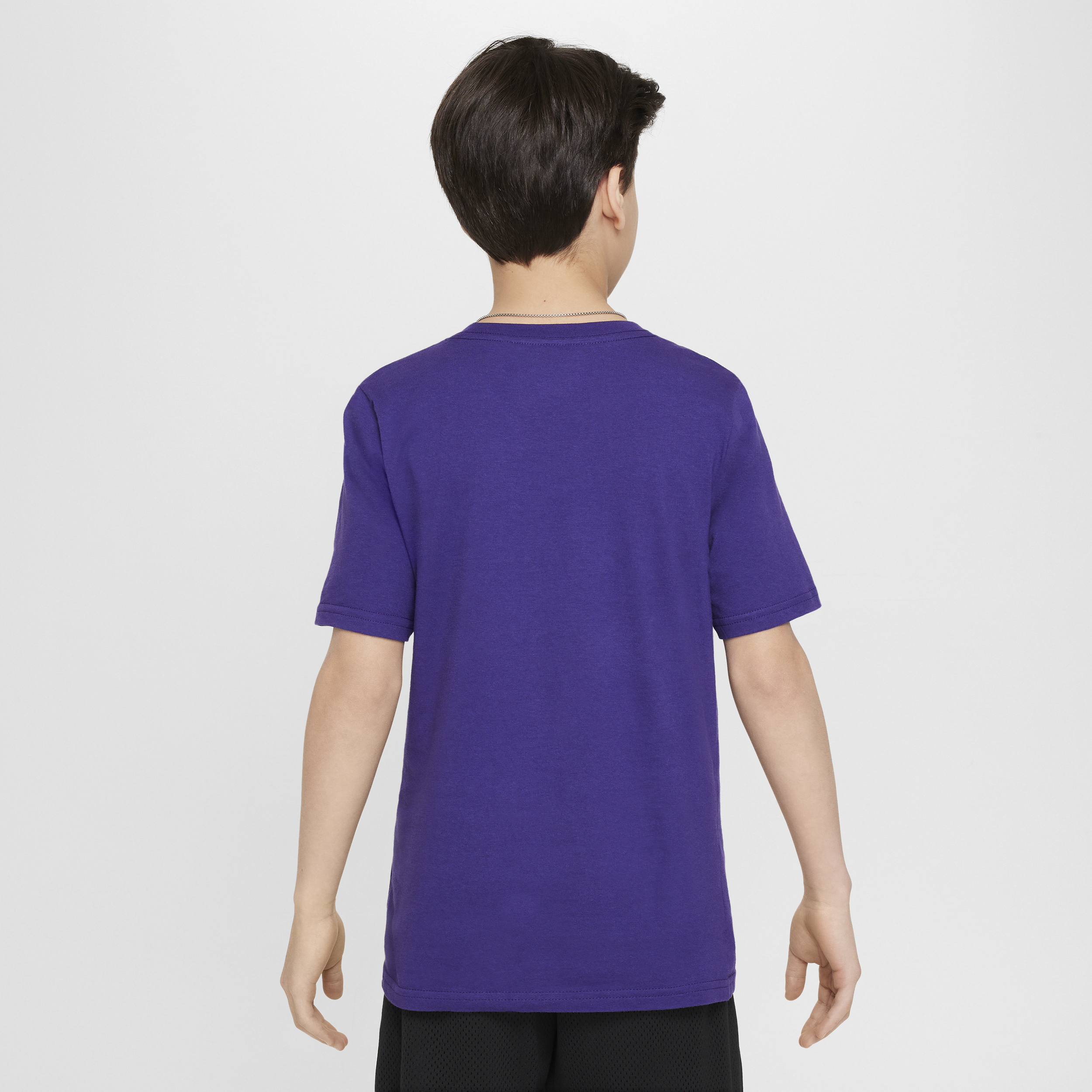 Nike Los Angeles Lakers Essential NBA-shirt met logo voor jongens Paars