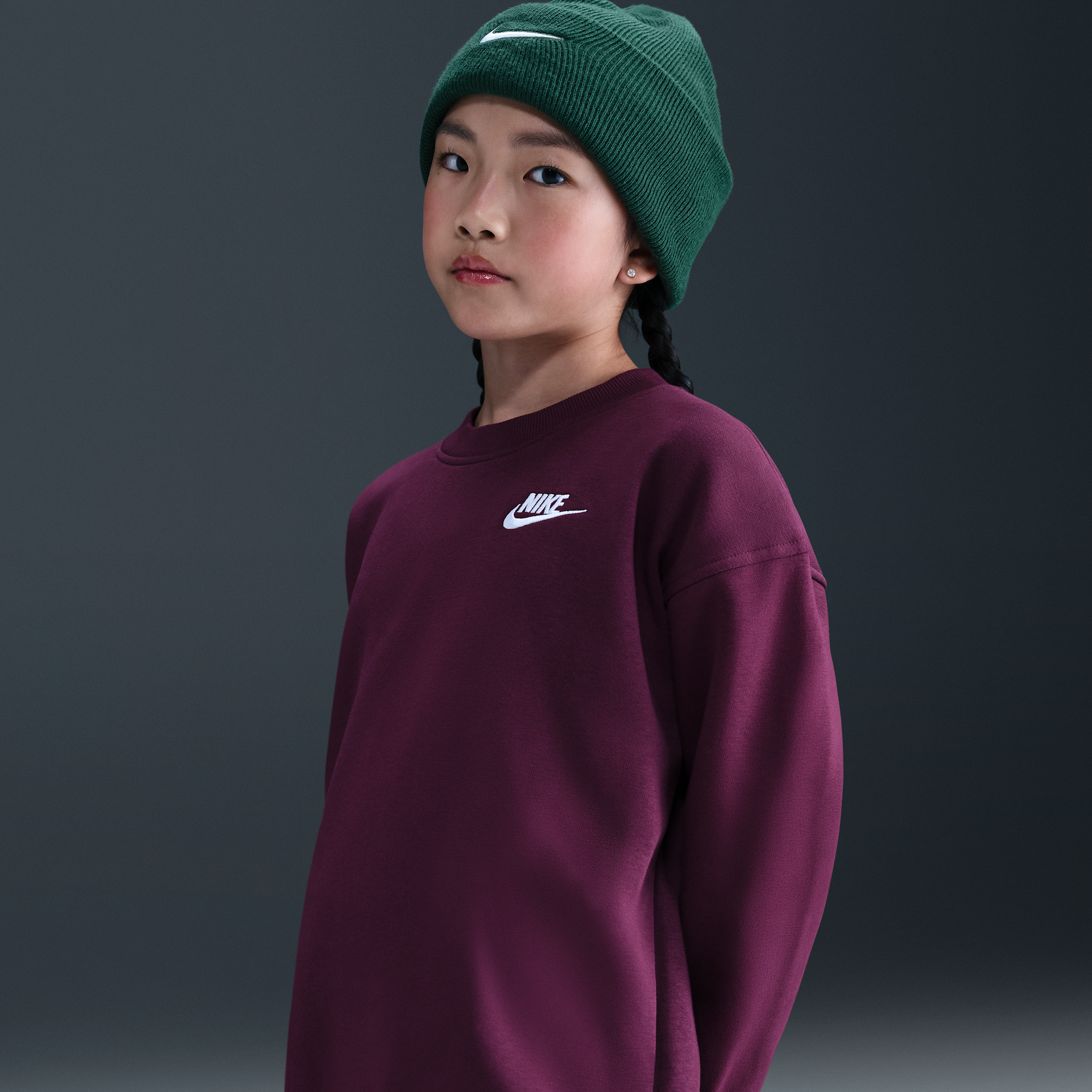 Thumbnail - Nike Club Fleece Oversize-Sweatshirt (ältere Kinder) - Rot