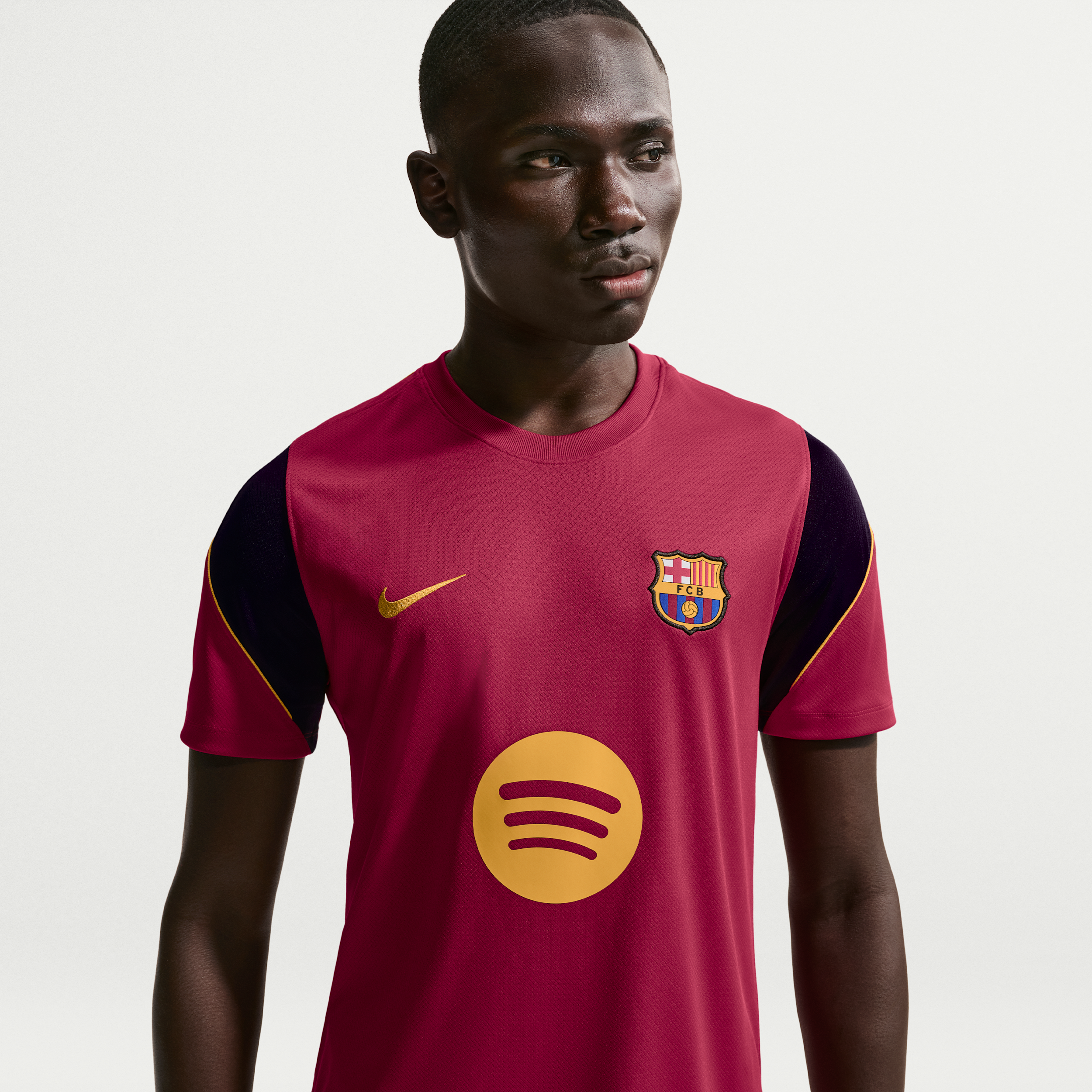 Kortærmet FC Barcelona Strike Nike Dri-FIT-fodboldtrøje til mænd - rød