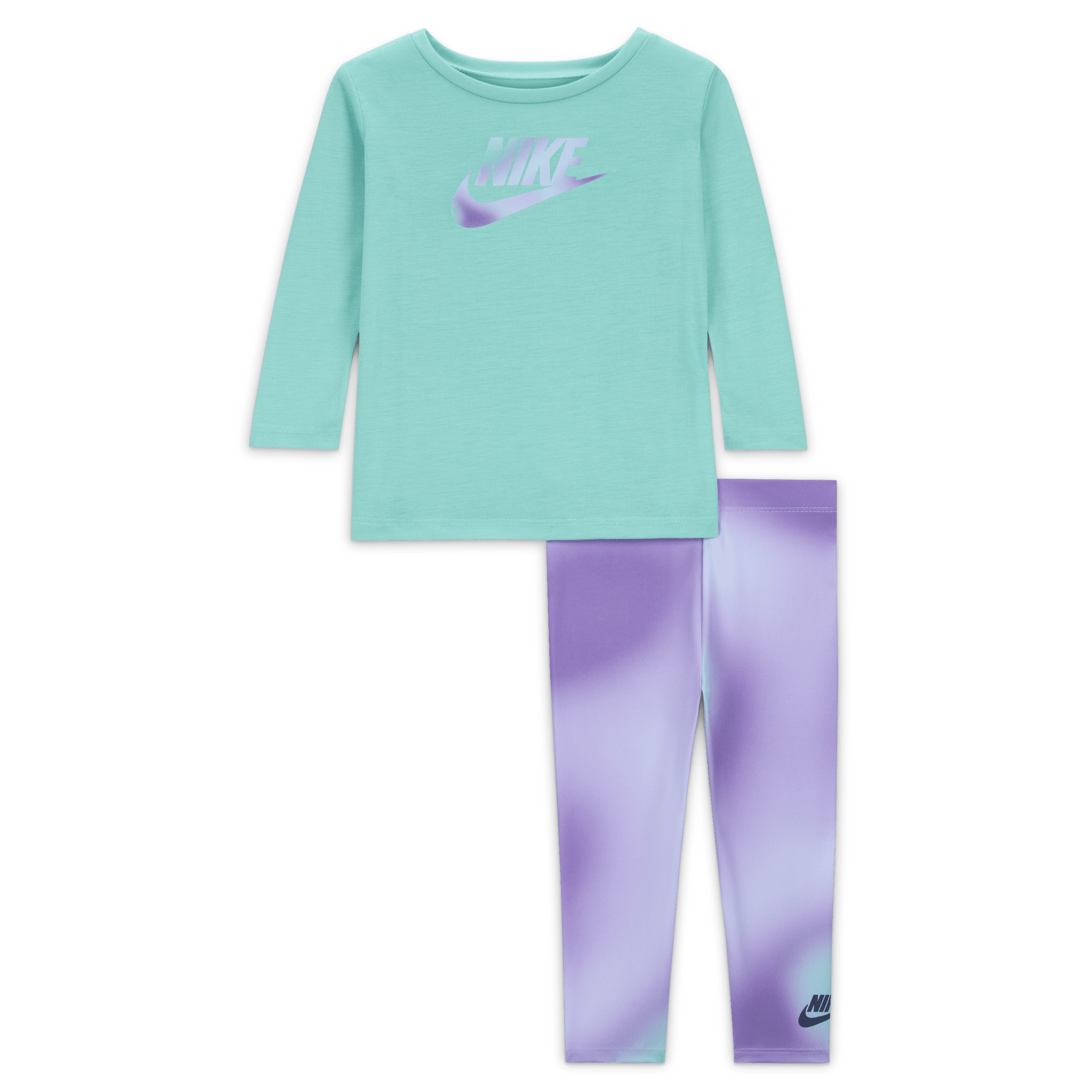 Ensemble t-shirt à manches longues et legging Nike Dri-FIT pour bébé (12 - 24 mois) - Pourpre