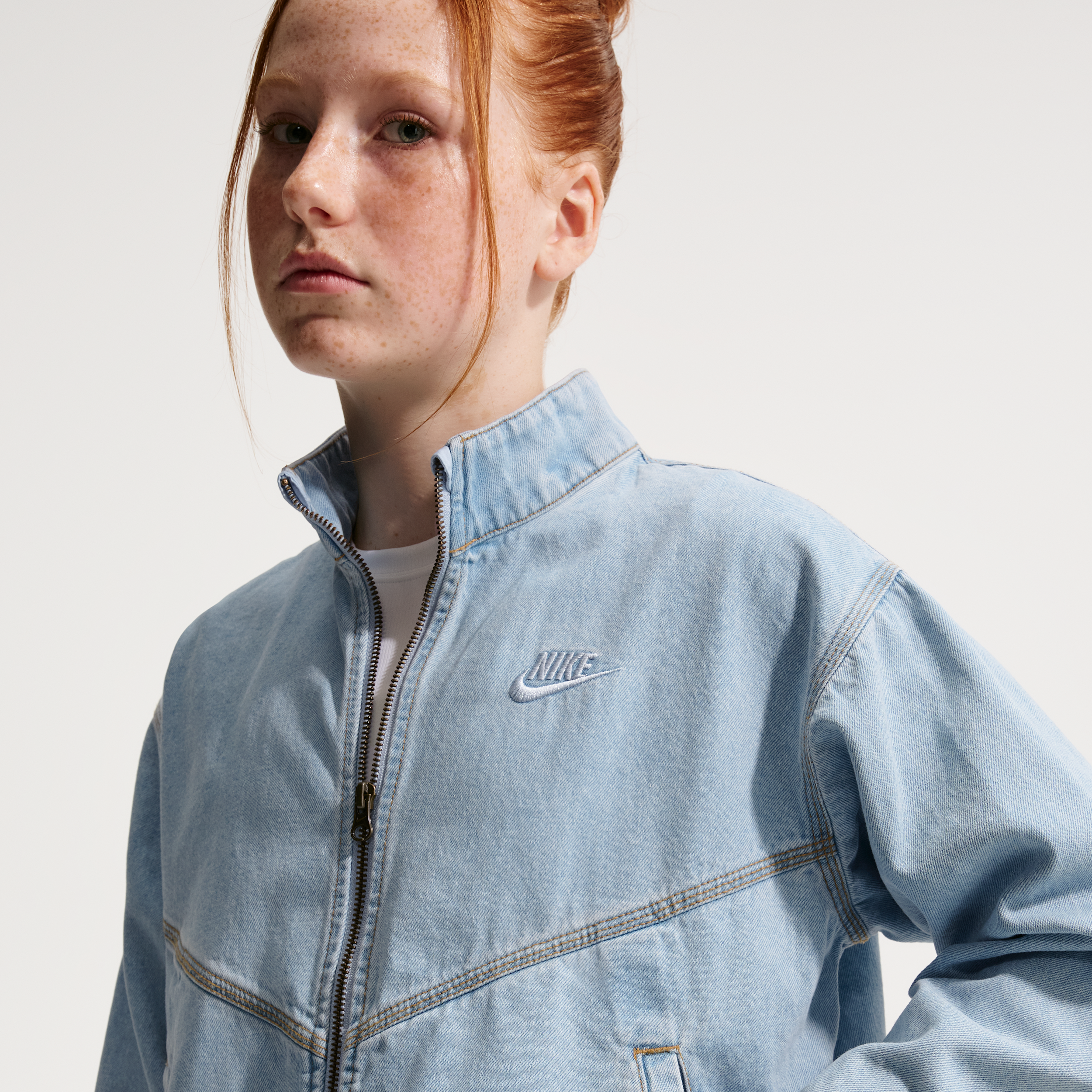 Thumbnail - Nike Collection Windrunner Denim-Jacke (ältere Kinder) - Blau
