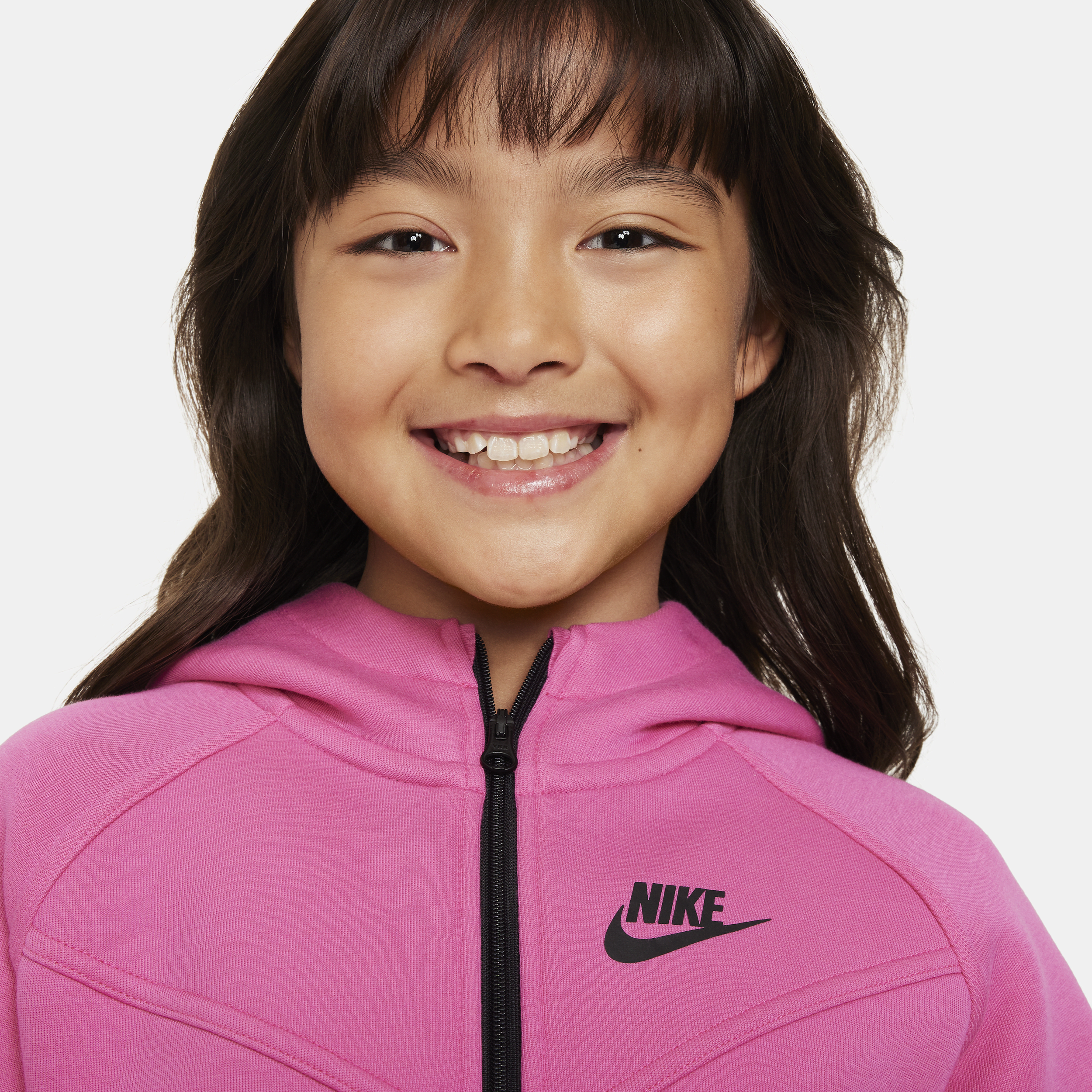 Nike Sportswear Tech Fleece Hoodie met rits over de hele lengte voor meisjes Roze