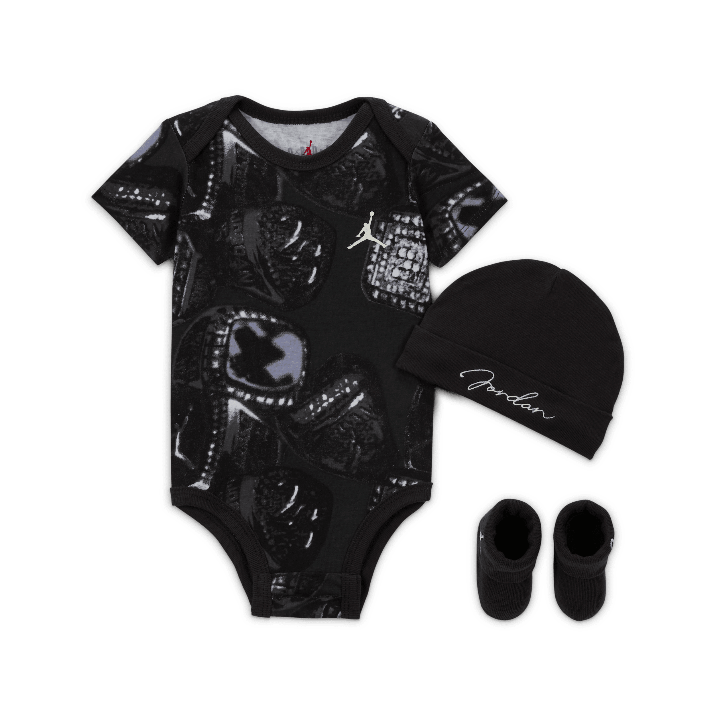 Ensemble trois pièces avec body MVP Rings Jordan pour bébé - Noir