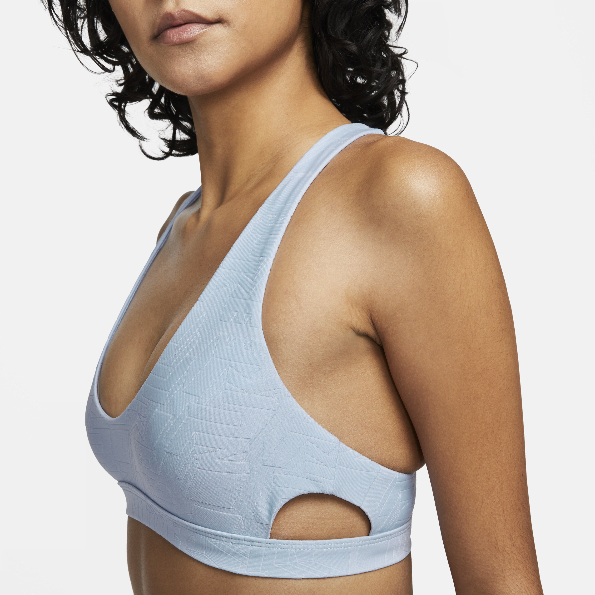 Haut de bikini à découpes Nike pour femme - Bleu