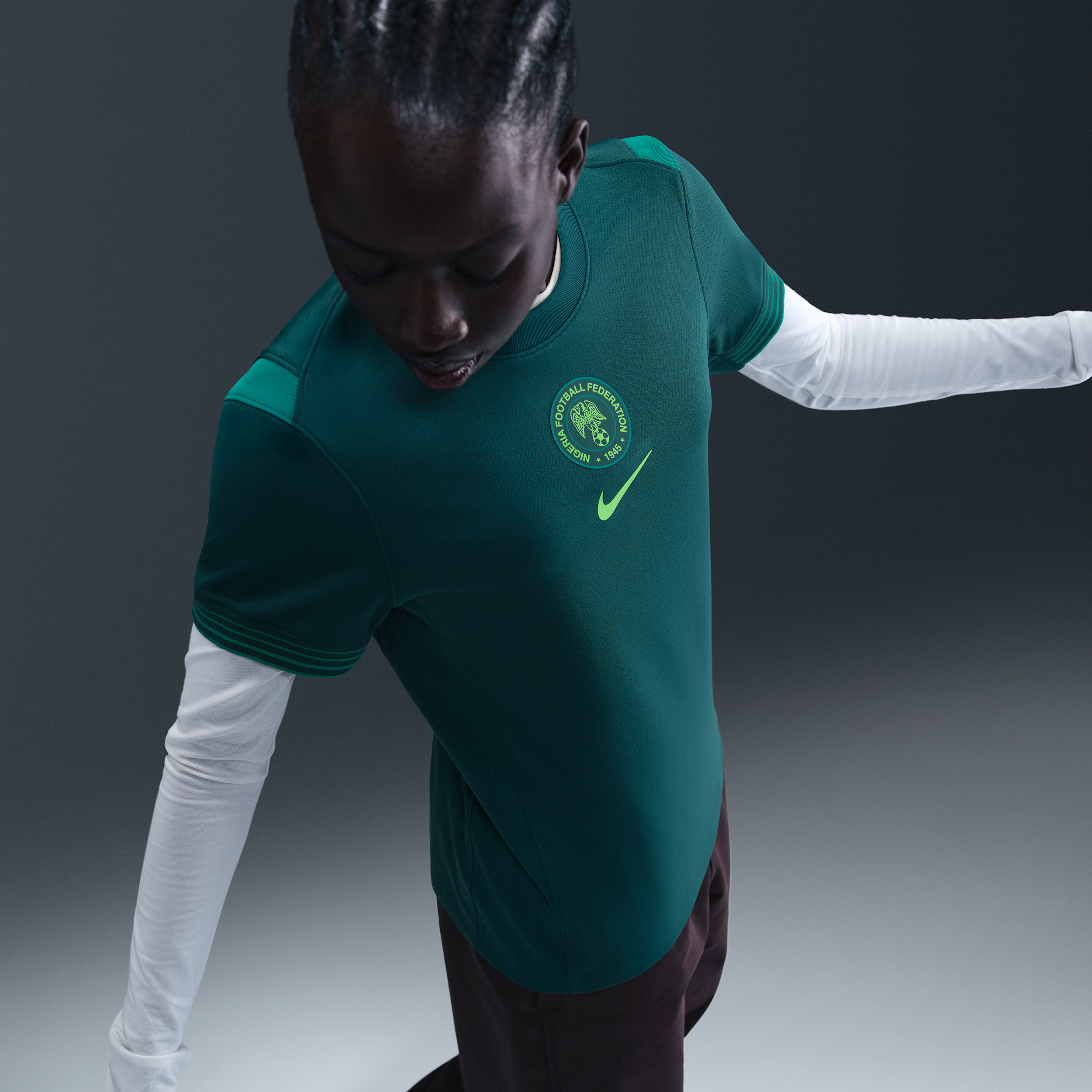 Thumbnail - Nigeria 2025 Stadium Home (Frauenteam) Nike Dri-FIT Replika-Fußballtrikot (Damen) - Blau