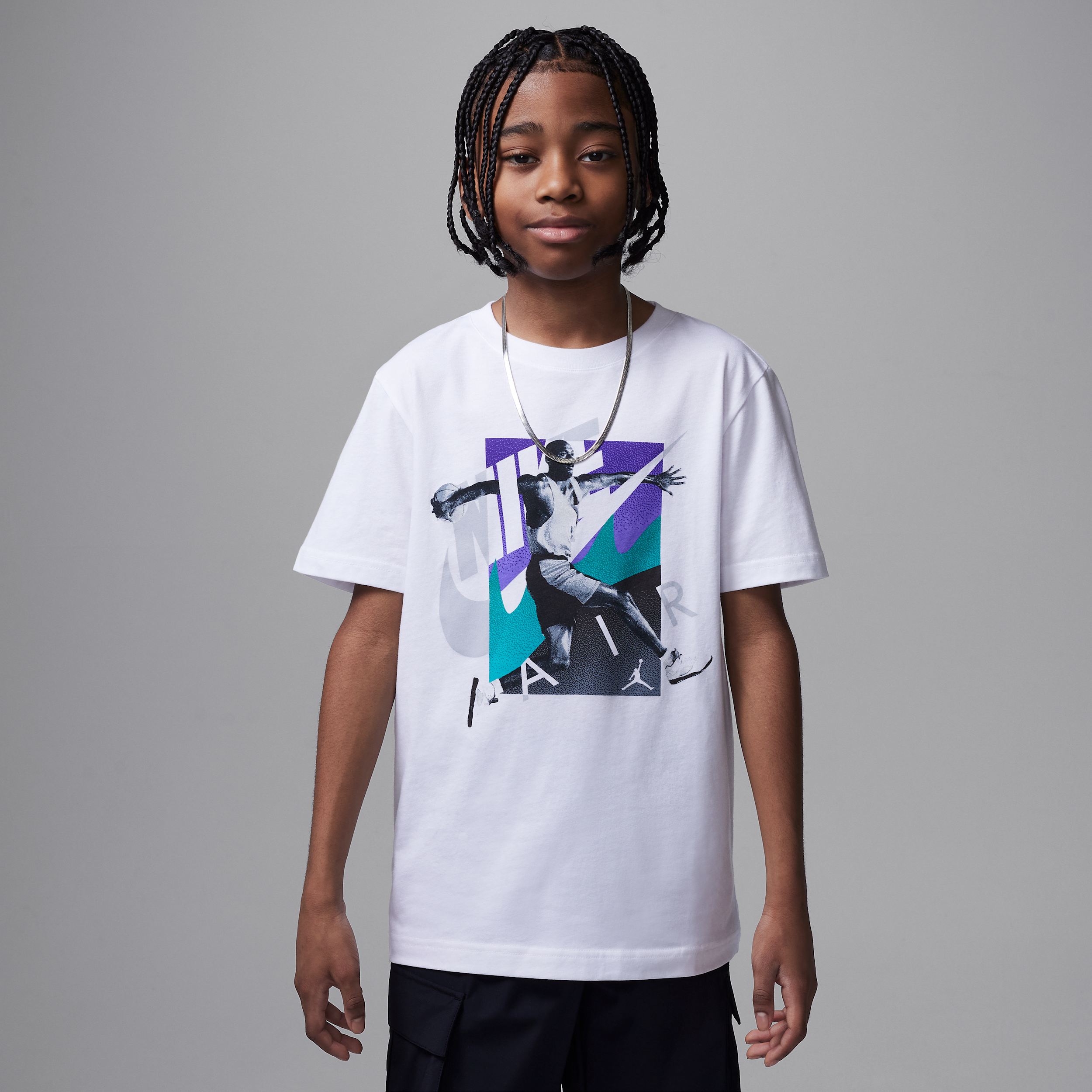 Jordan Air  5 Grape Escape T-shirt voor kids - Wit