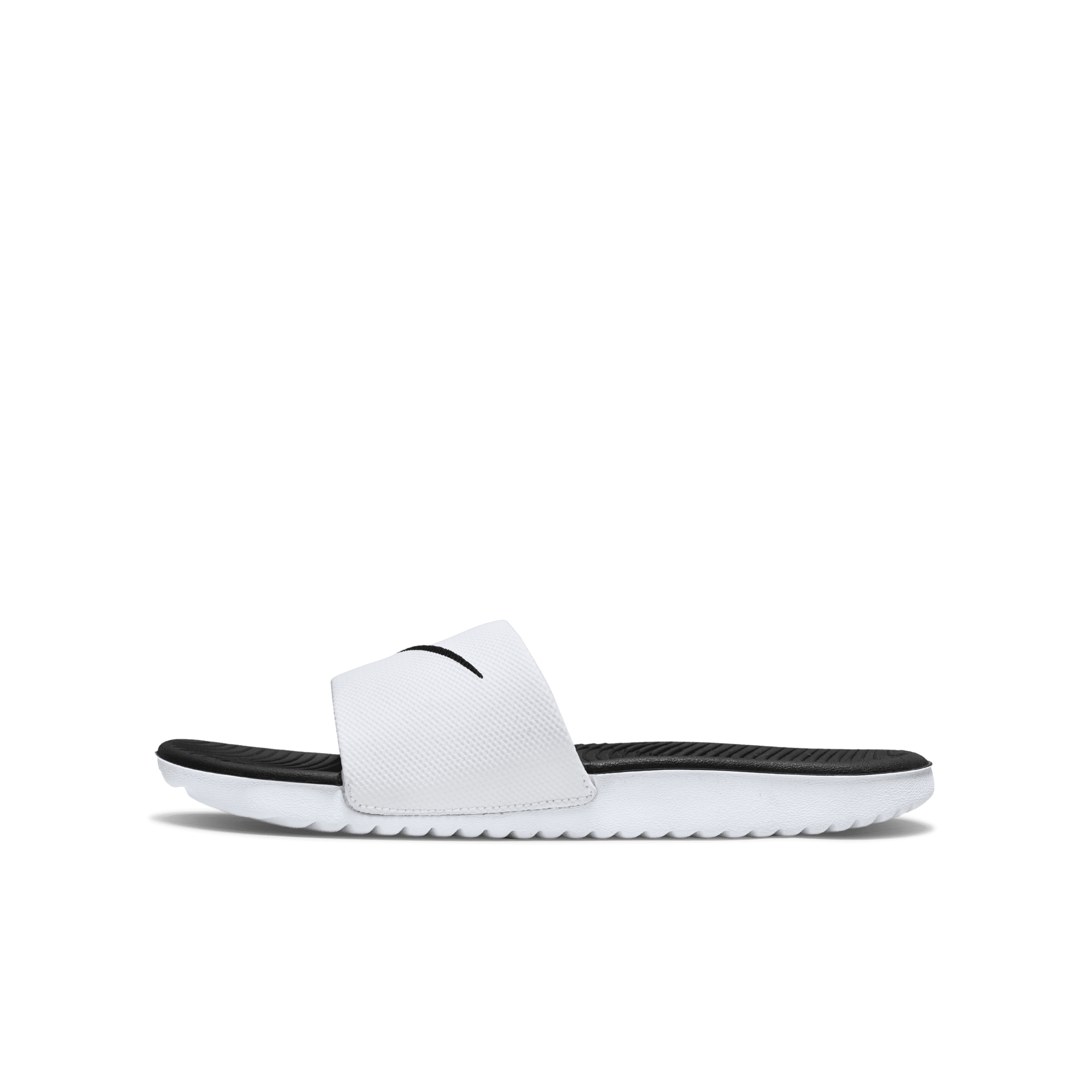 Claquette Nike Kawa pour enfant/ado - Blanc