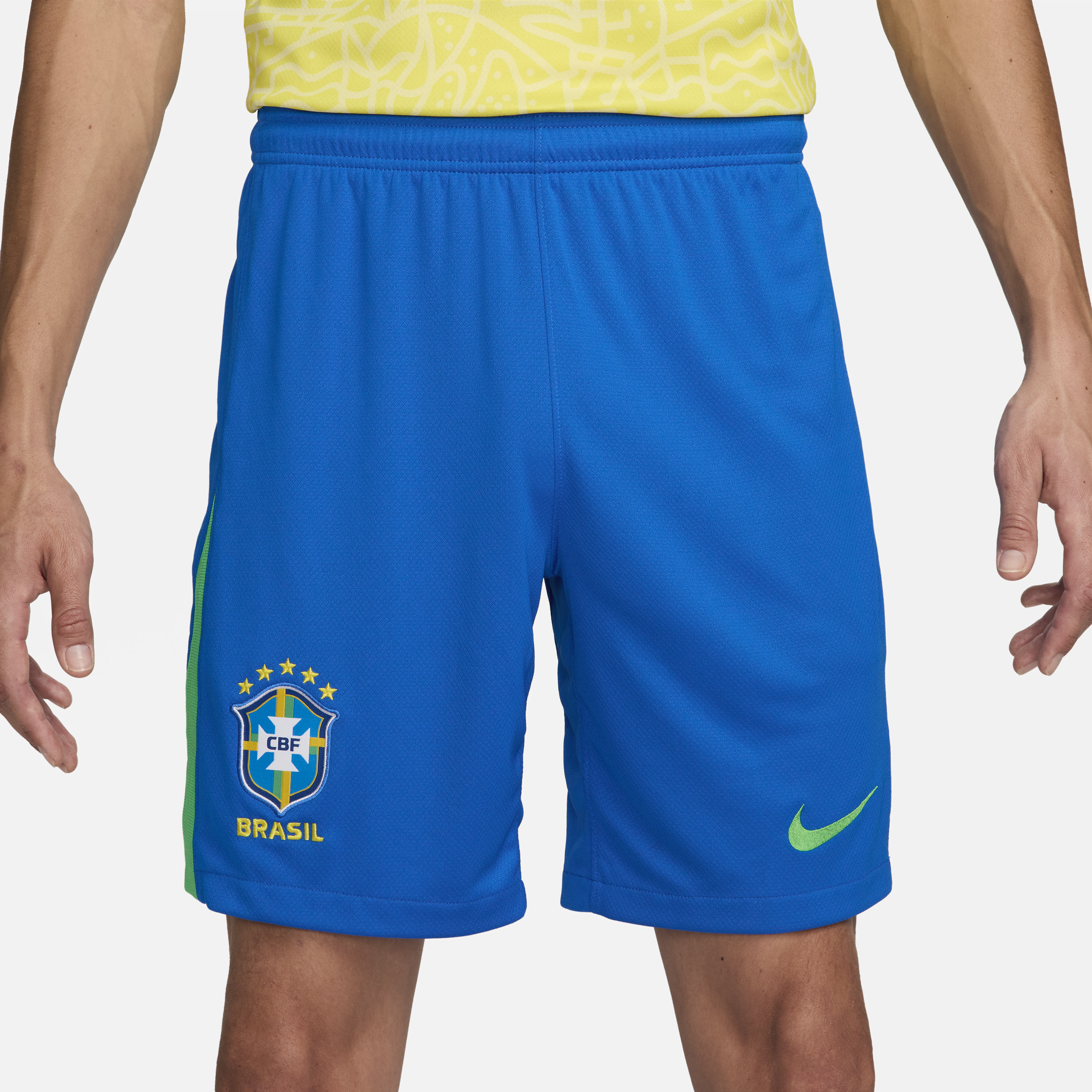 Nike Brazilië 2024 Stadium Thuis Dri-FIT replica voetbalshorts voor heren Blauw
