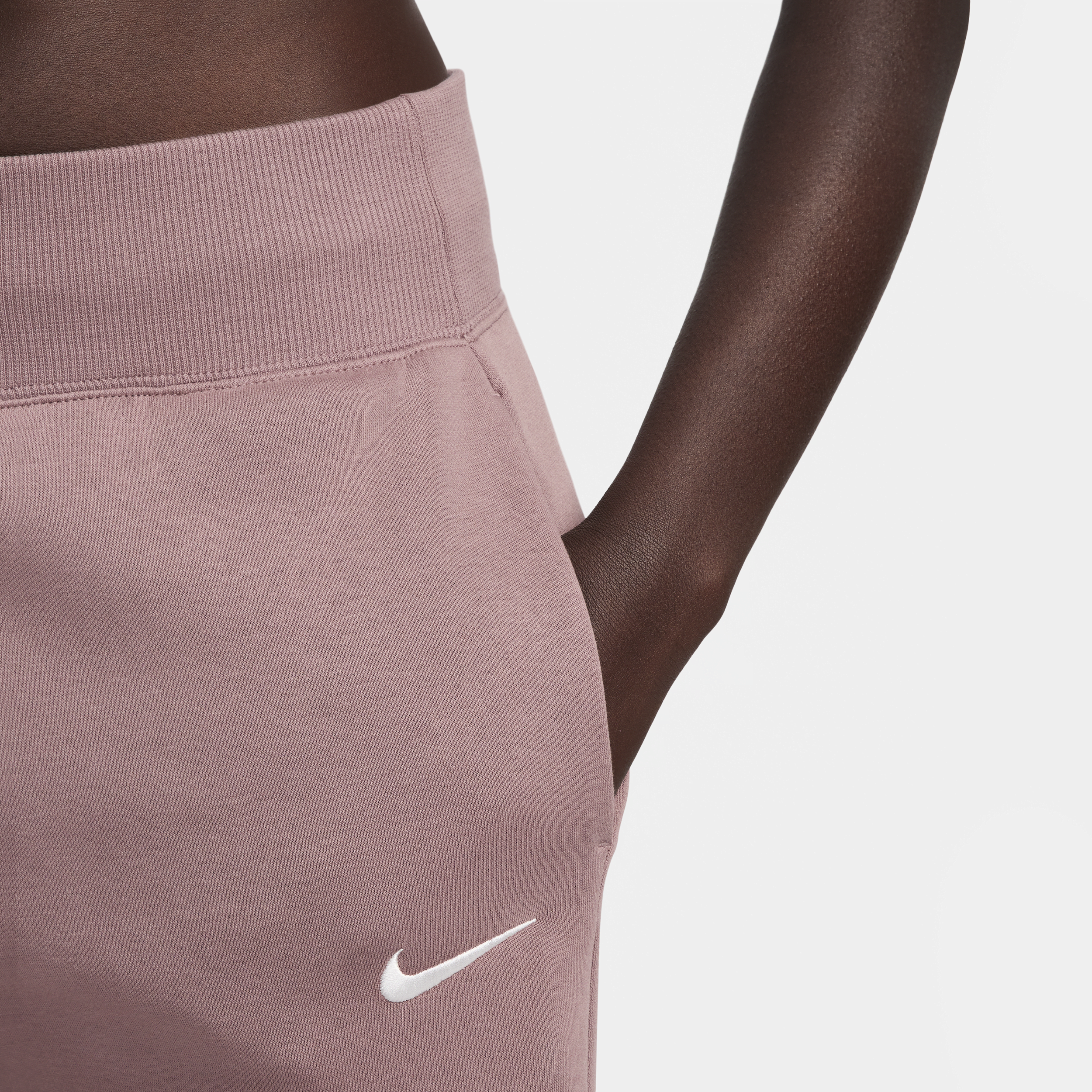 Nike Sportswear Phoenix Fleece Joggingbroek met hoge taille en wijde pijpen voor dames Paars