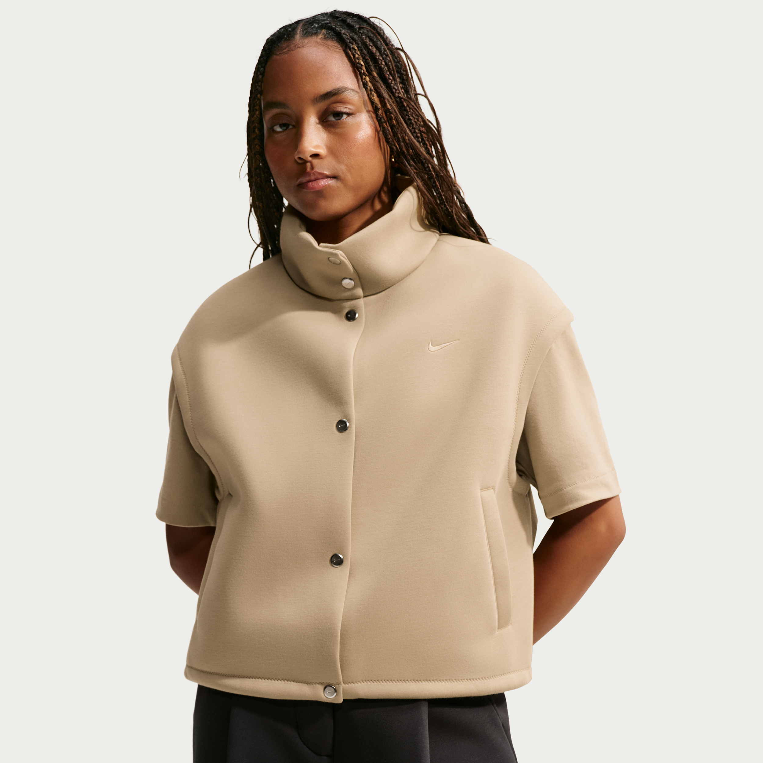 Løstsiddende Nike Pregame Fleece-vest til kvinder - brun