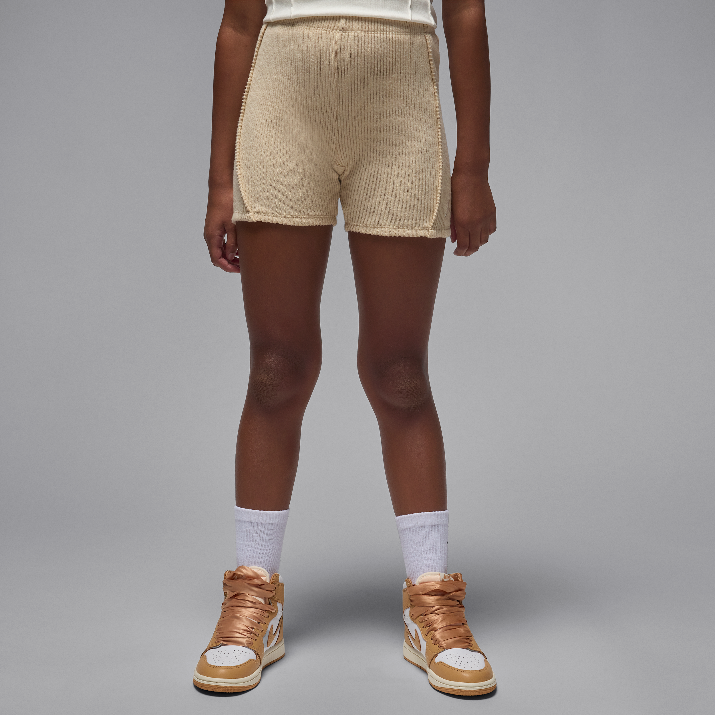 Thumbnail - Jordan gerippte Bike Shorts für ältere Kinder - Braun