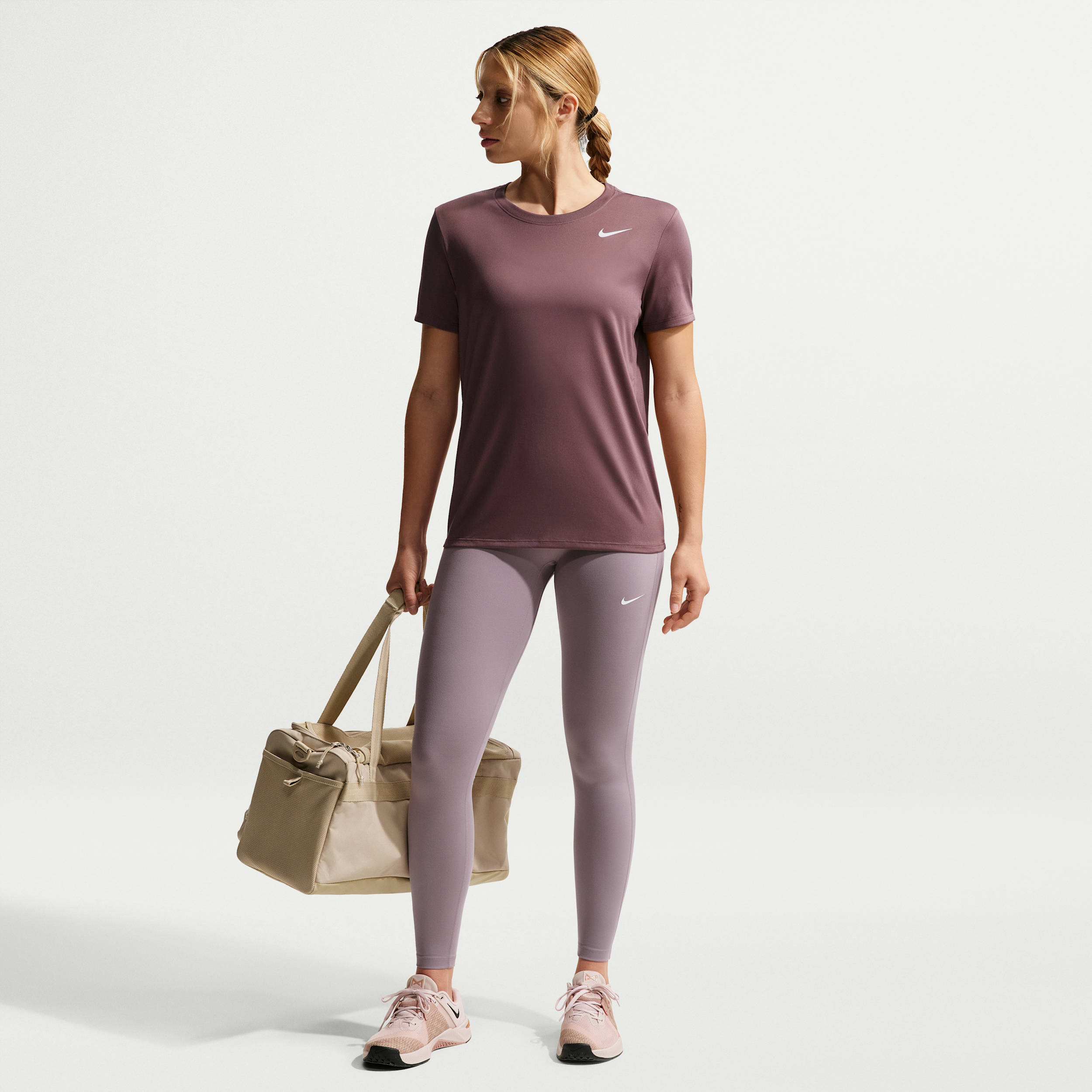 Leggings a tutta lunghezza a vita alta Nike One Seamless Front – Donna - Grigio