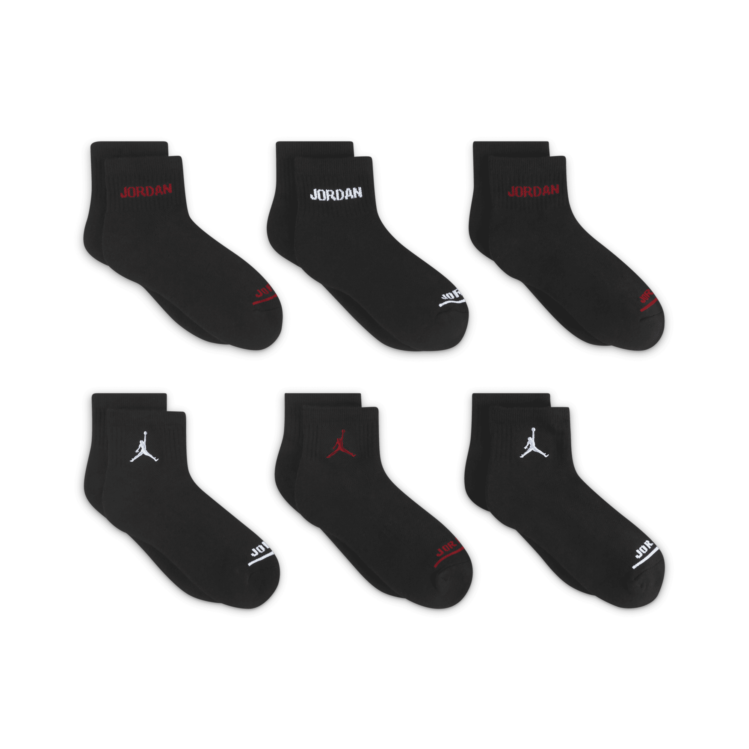 Jordan Enkelsokken voor kleuters (6 paar) Zwart