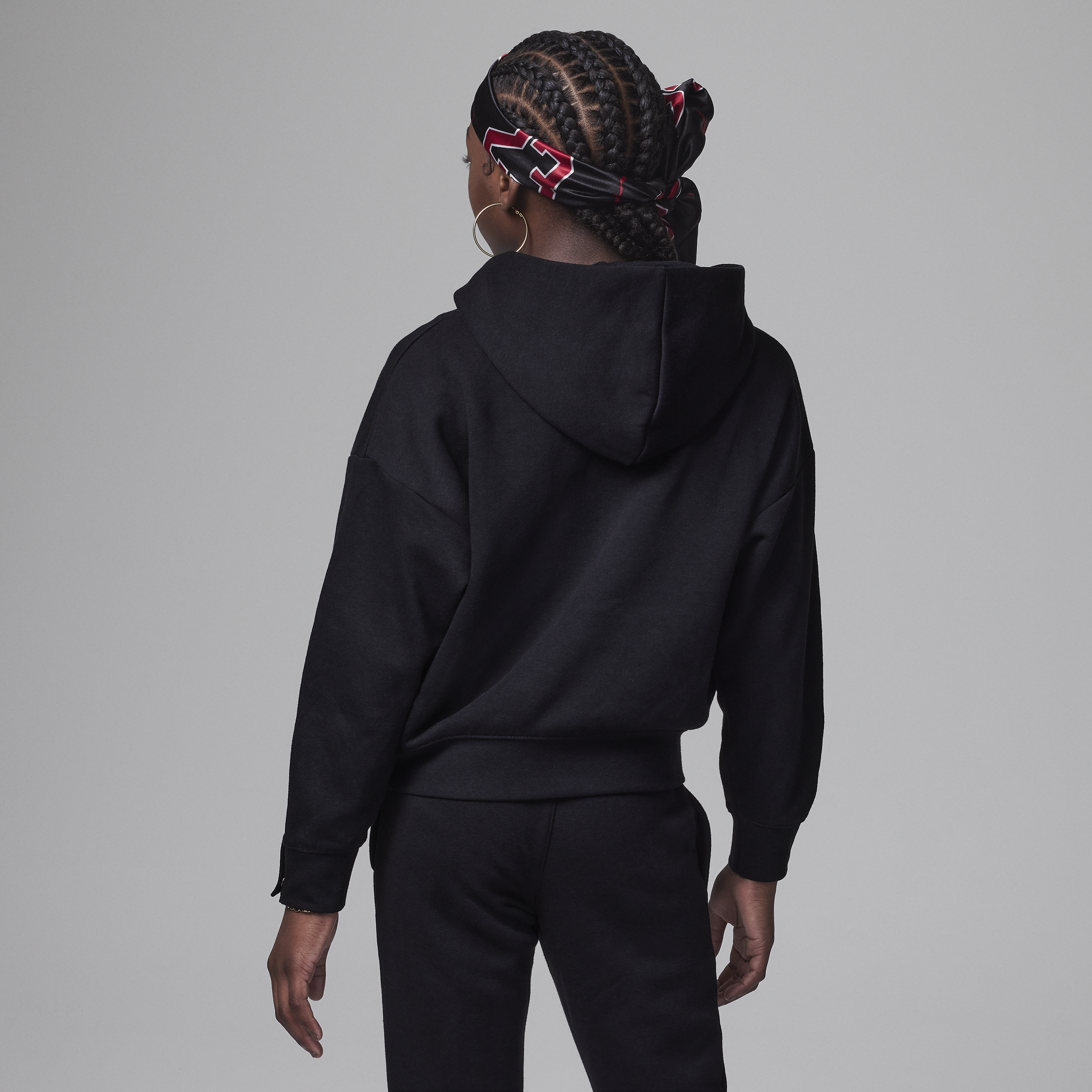 Jordan Take Flight Snap Cuff Pullover hoodie voor kids Zwart