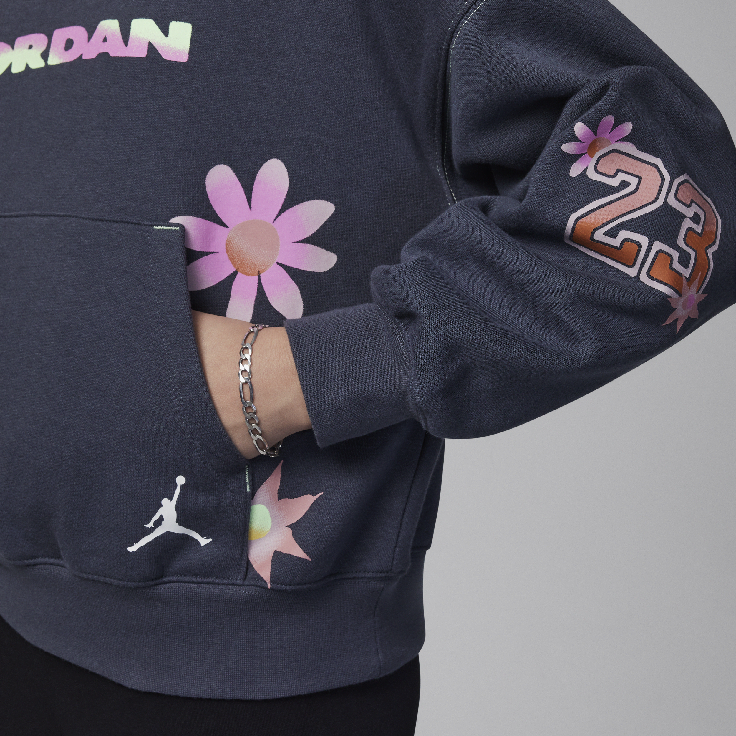 Jordan Deloris Flower hoodie voor kids Grijs