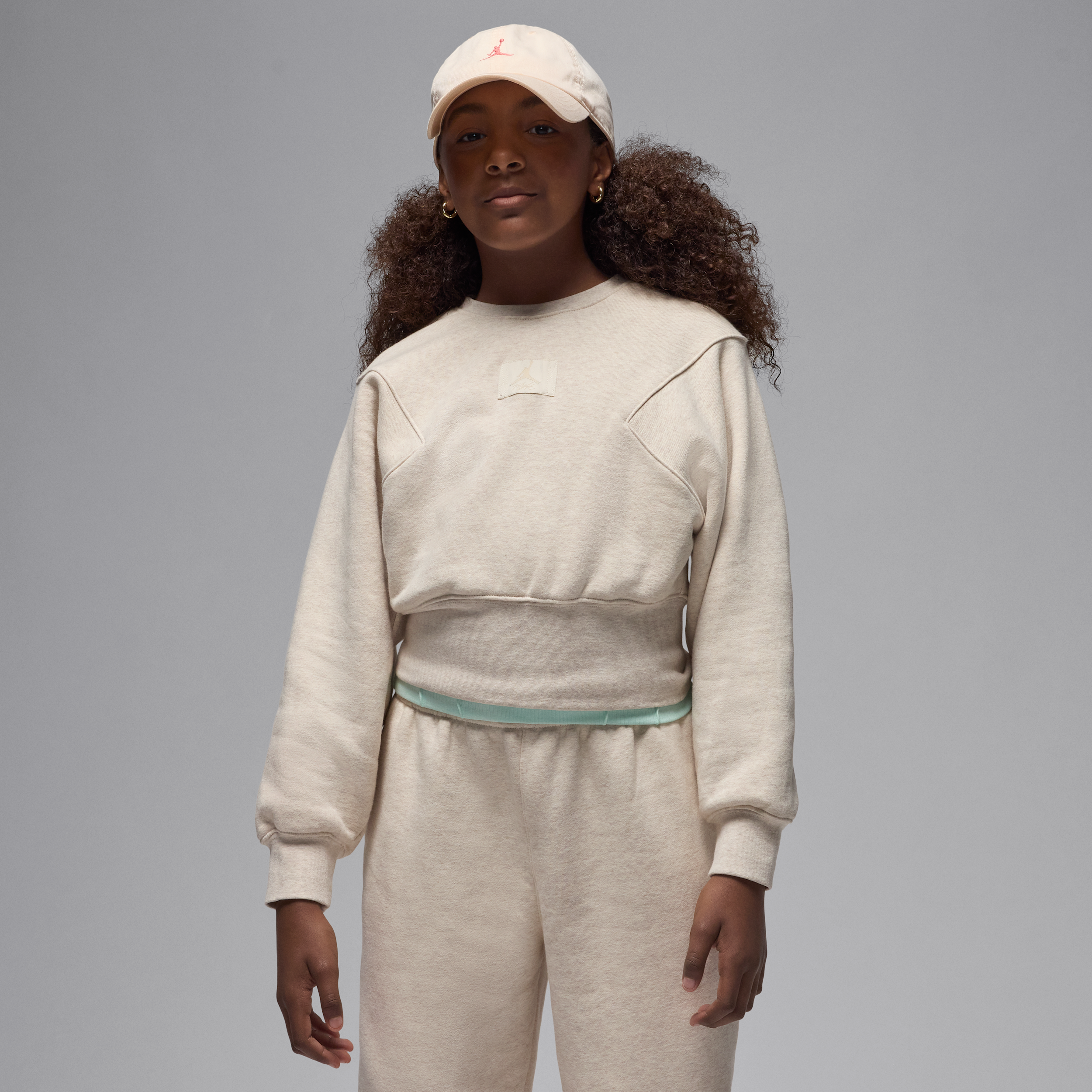 Jordan Flight Essentials oversized shirt met ronde hals voor kids Bruin